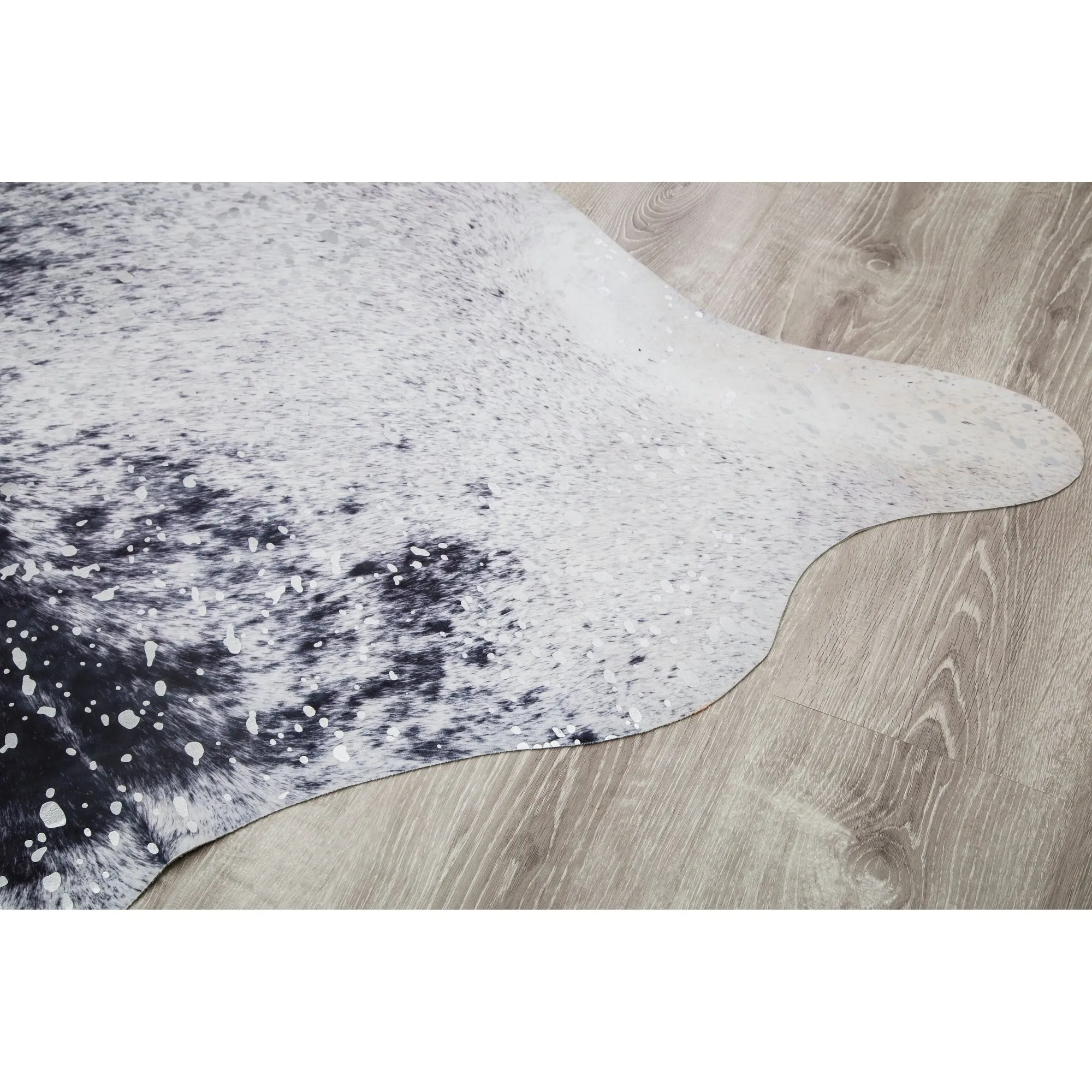 Rio Collection Faux Cowhide Printed Rug with Foil Accents