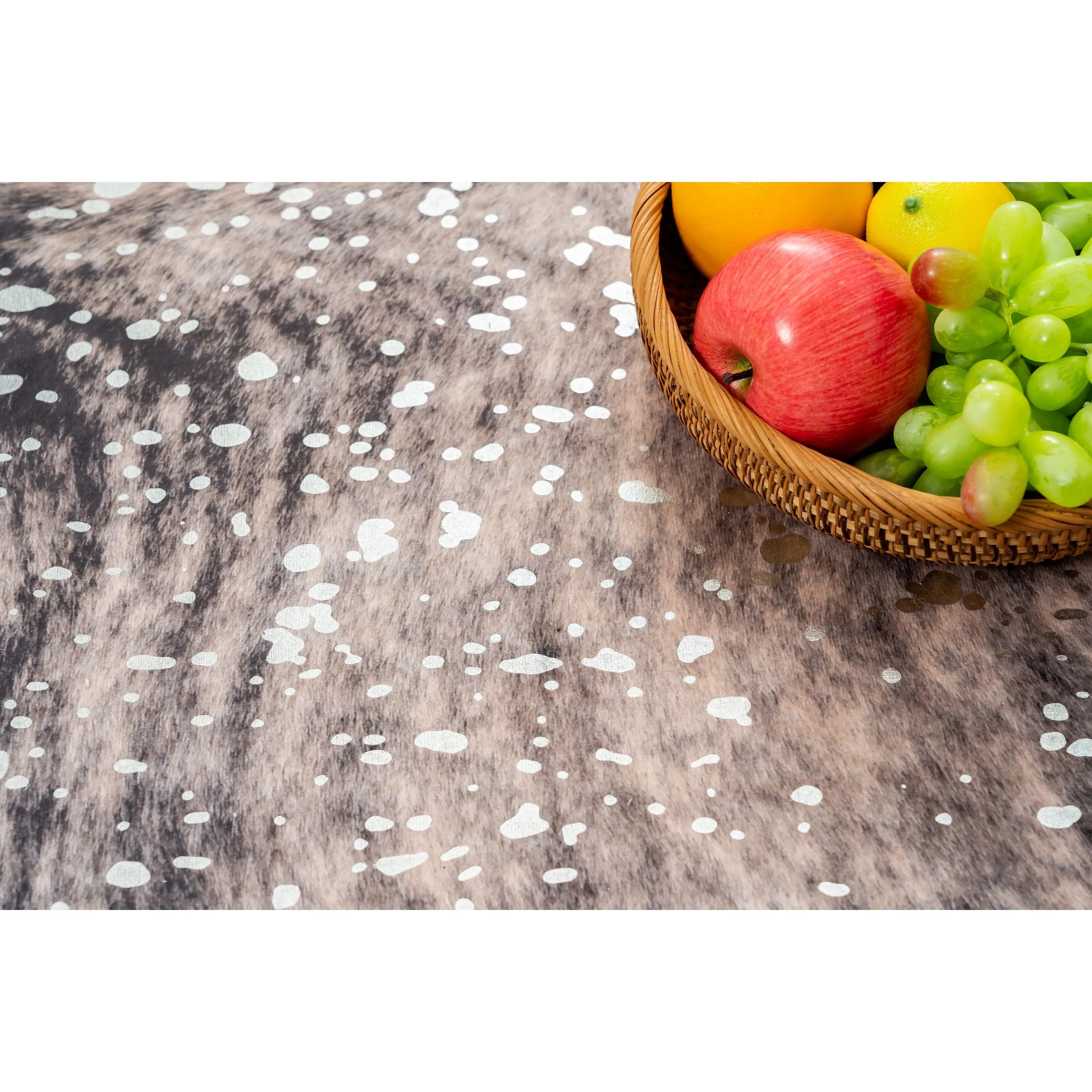 Rio Collection Faux Cowhide Printed Rug with Foil Accents