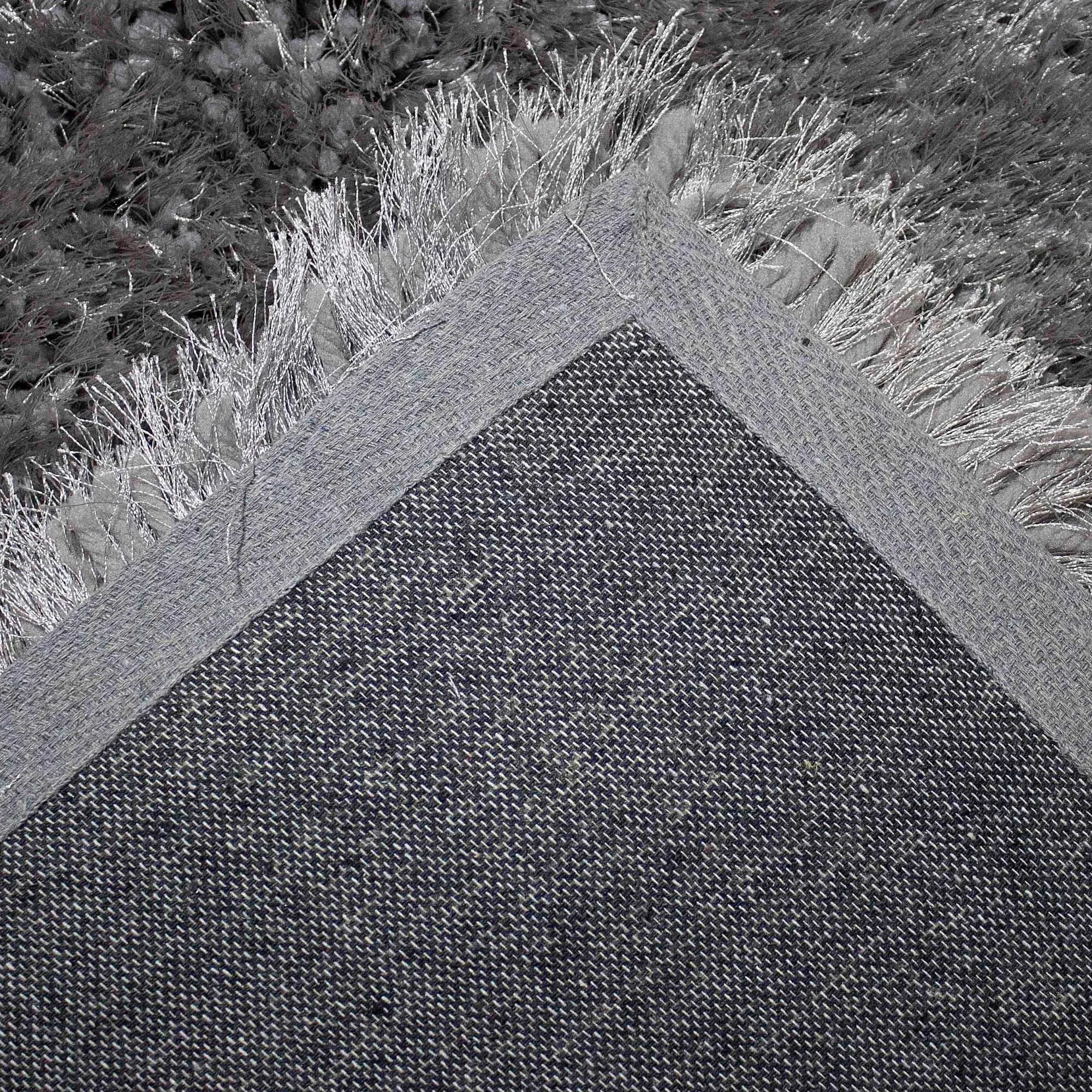 Romance Collection 1-inch Pile Large Shag Area Rug Silver Light Gray