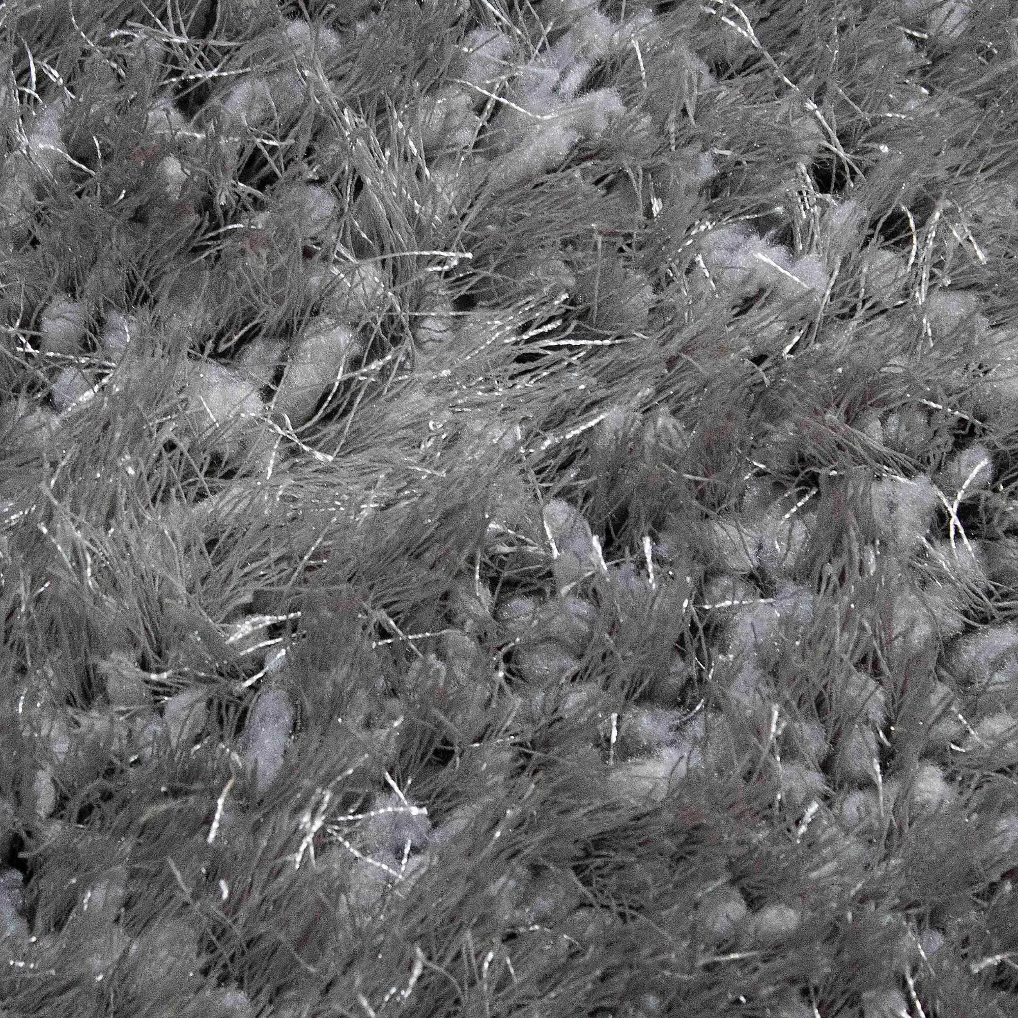 Romance Collection 1-inch Pile Large Shag Area Rug Silver Light Gray