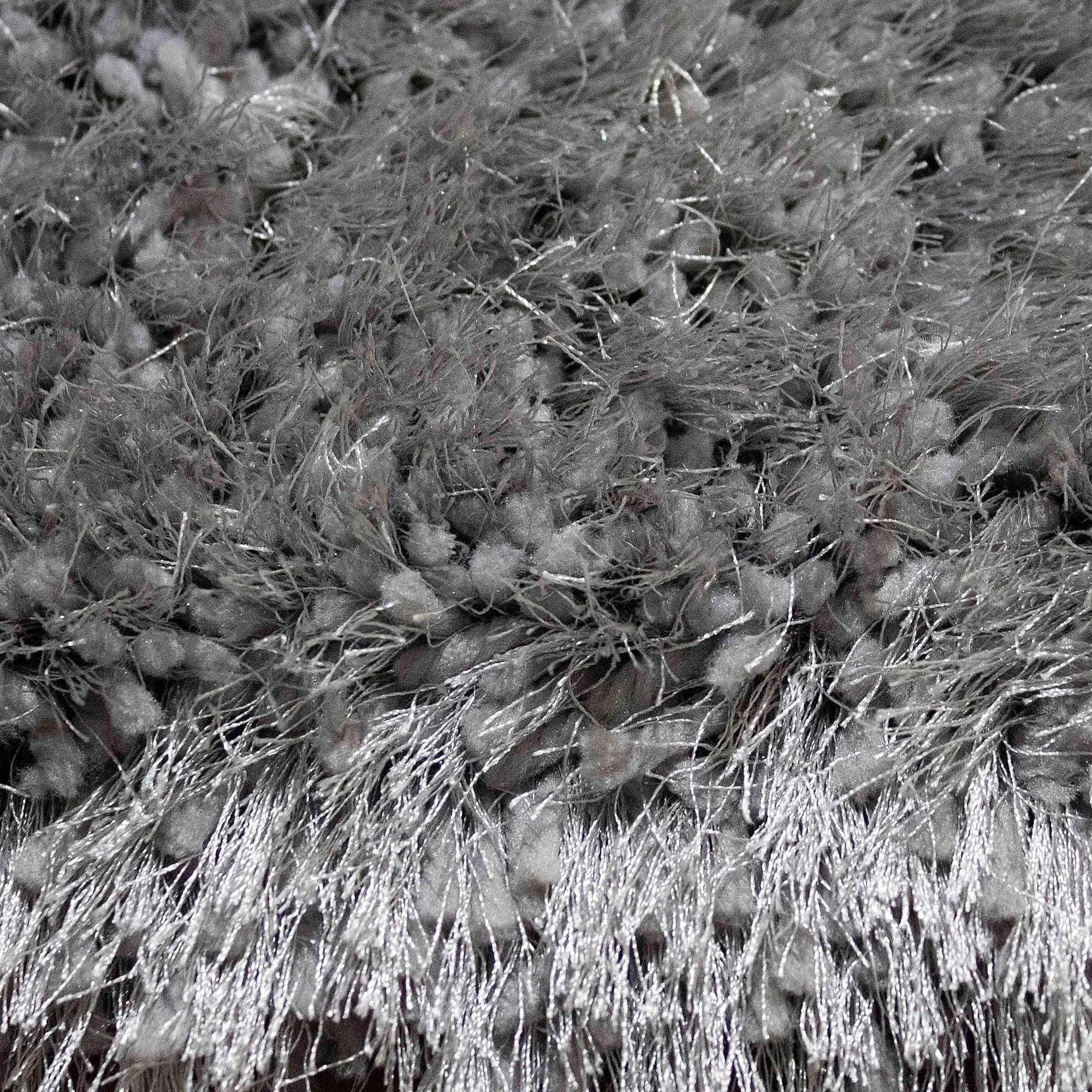 Romance Collection 1-inch Pile Large Shag Area Rug Silver Light Gray