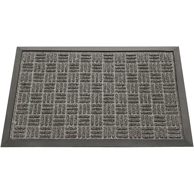 Rubber-Cal Wellington Rubber Backed Carpet Doormat - 3 x 5 feet - Charcoal Polypropylene Mat
