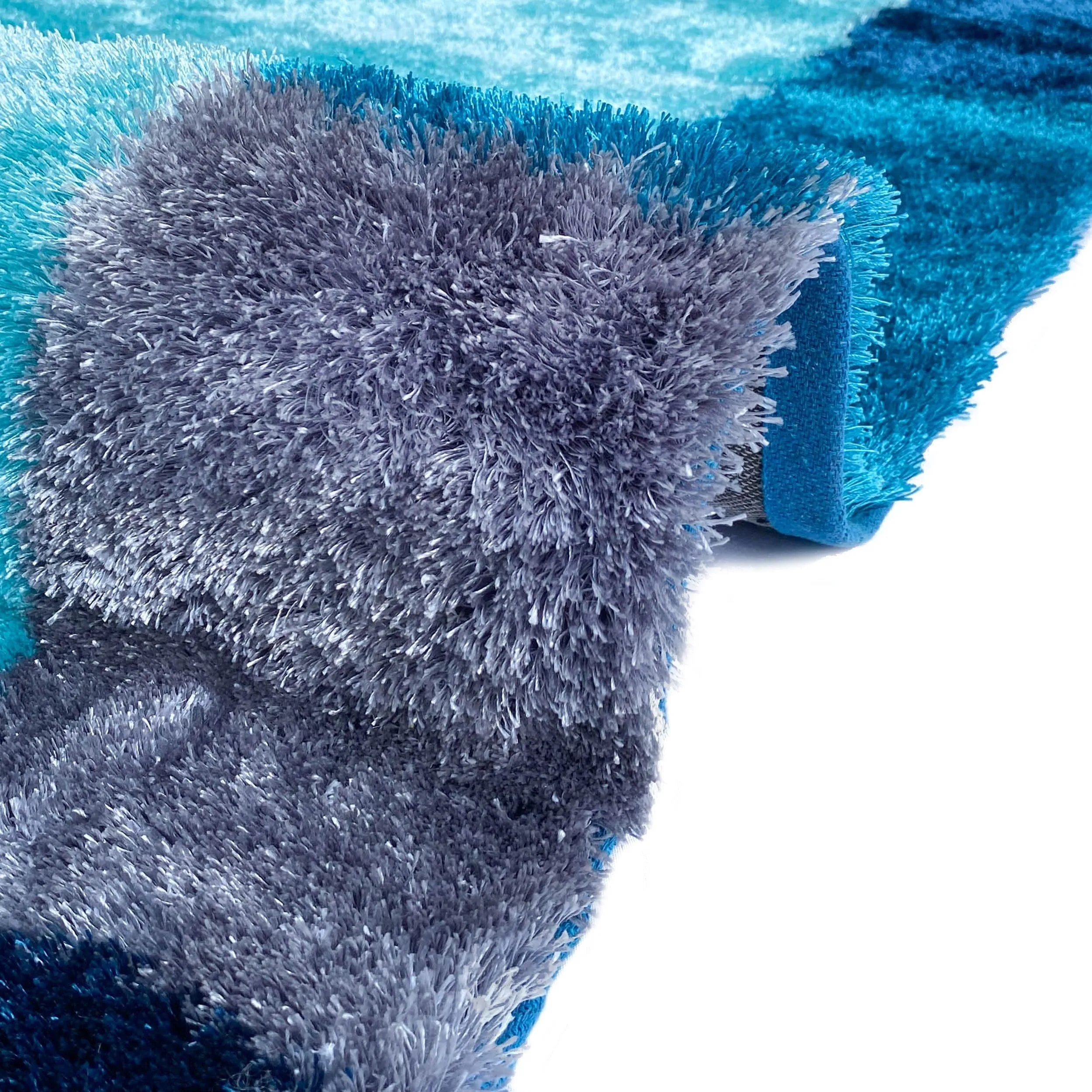 S72 Signature Collection 1-inch Pile Shag Area Rug Turquoise Color - 8' x 10'