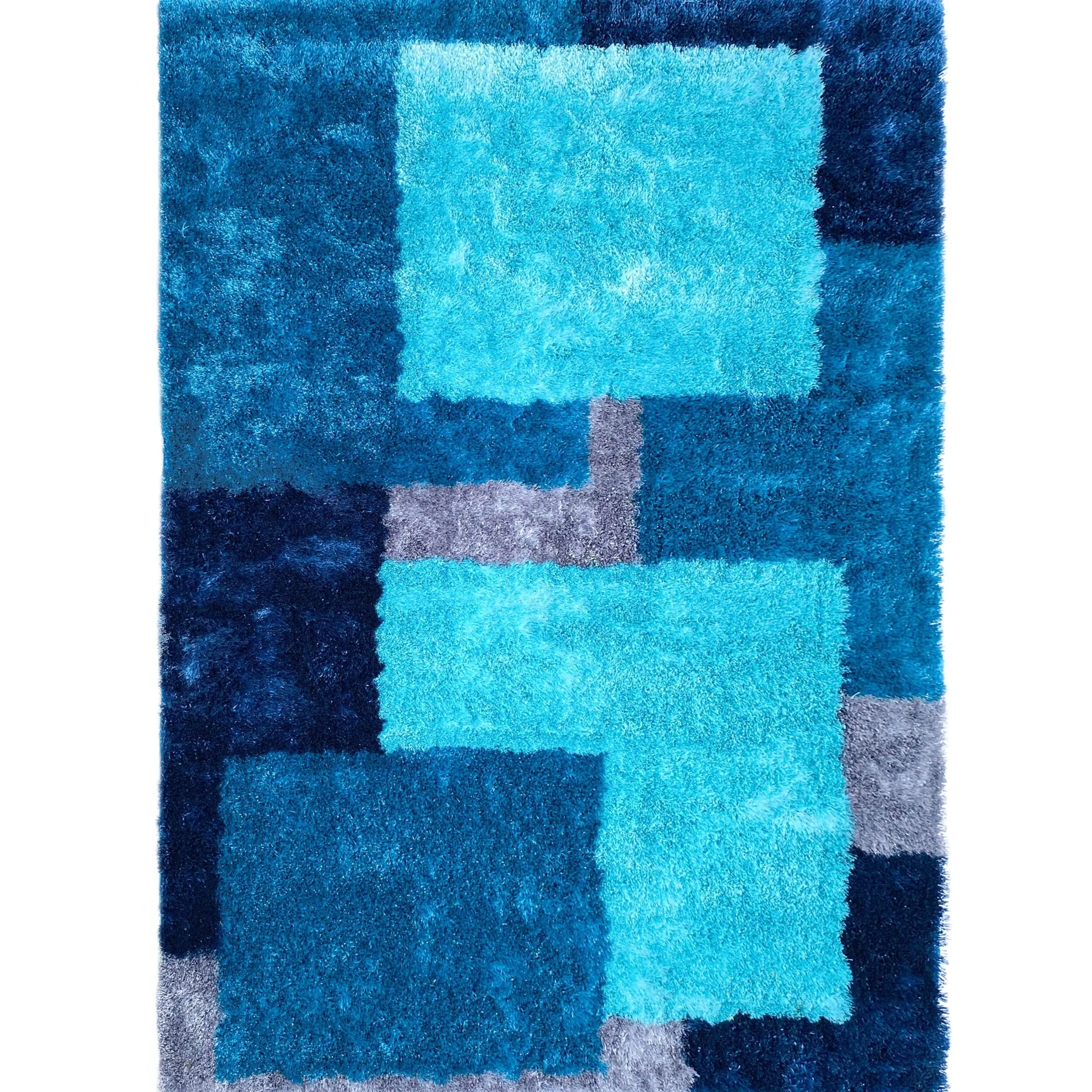 S72 Signature Collection 1-inch Pile Shag Area Rug Turquoise Color - 8' x 10'