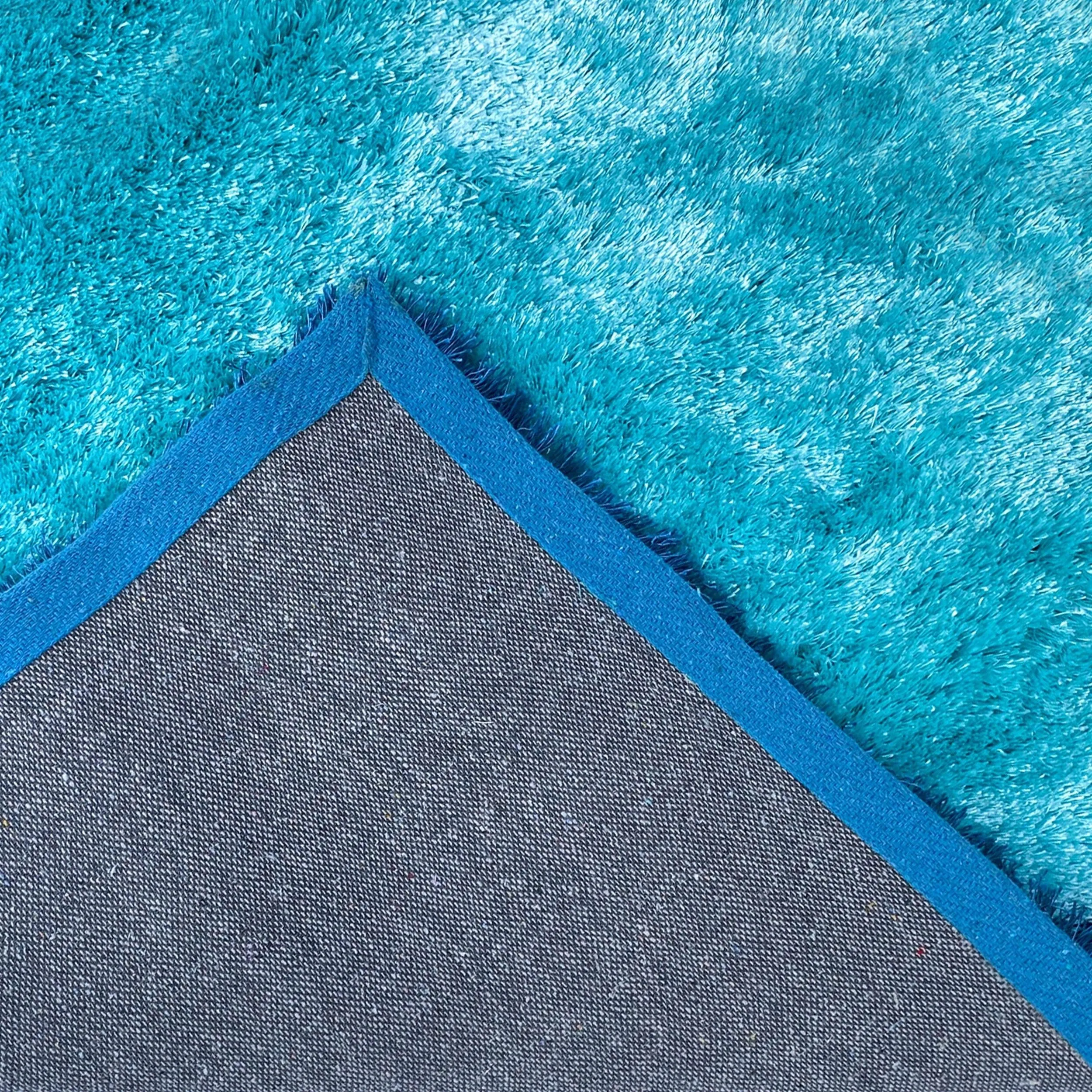 S72 Signature Collection 1-inch Pile Shag Area Rug Turquoise Color - 8' x 10'