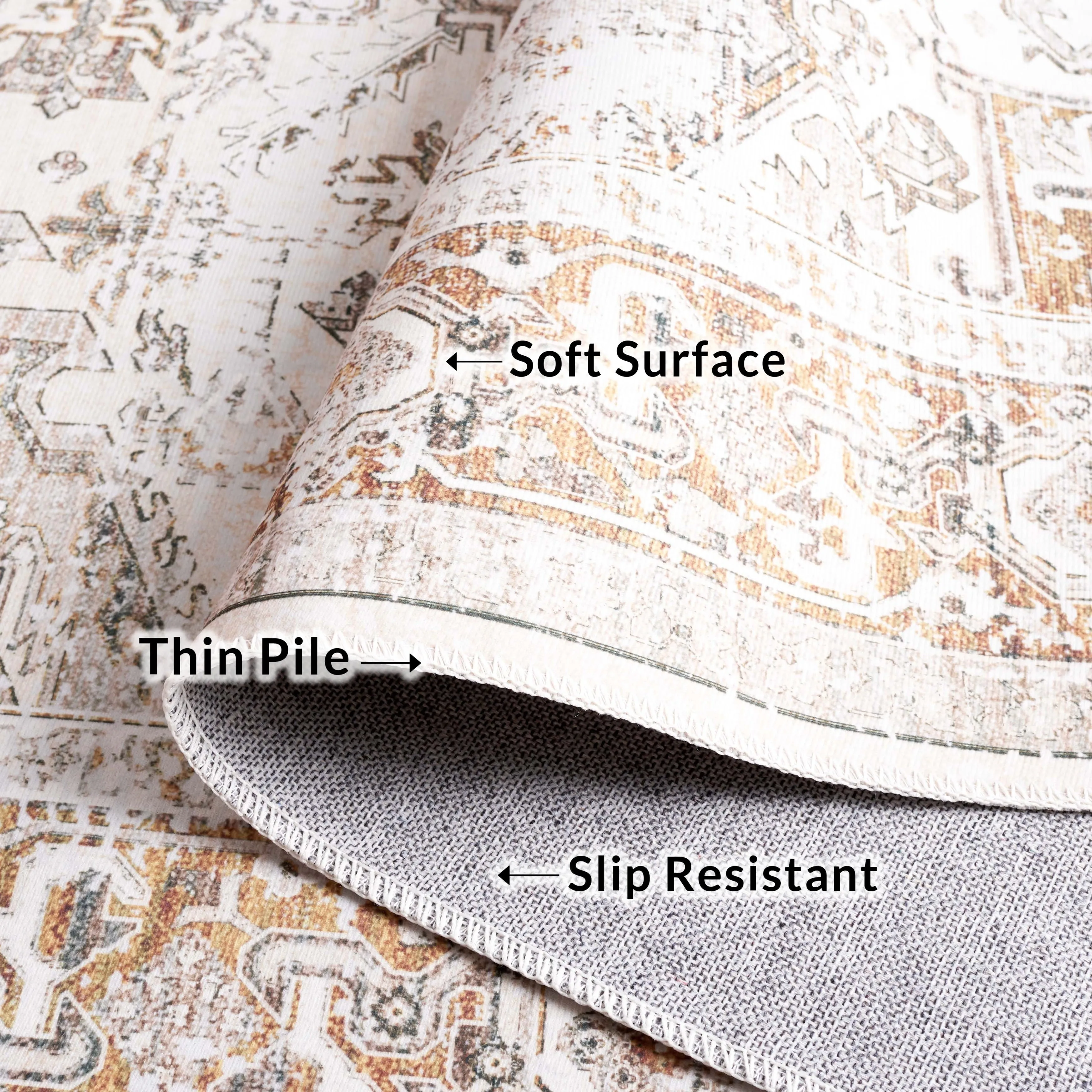 SAFAVIEH Arizona Chantalle Machine Washable Slip Resistant Vintage Oriental