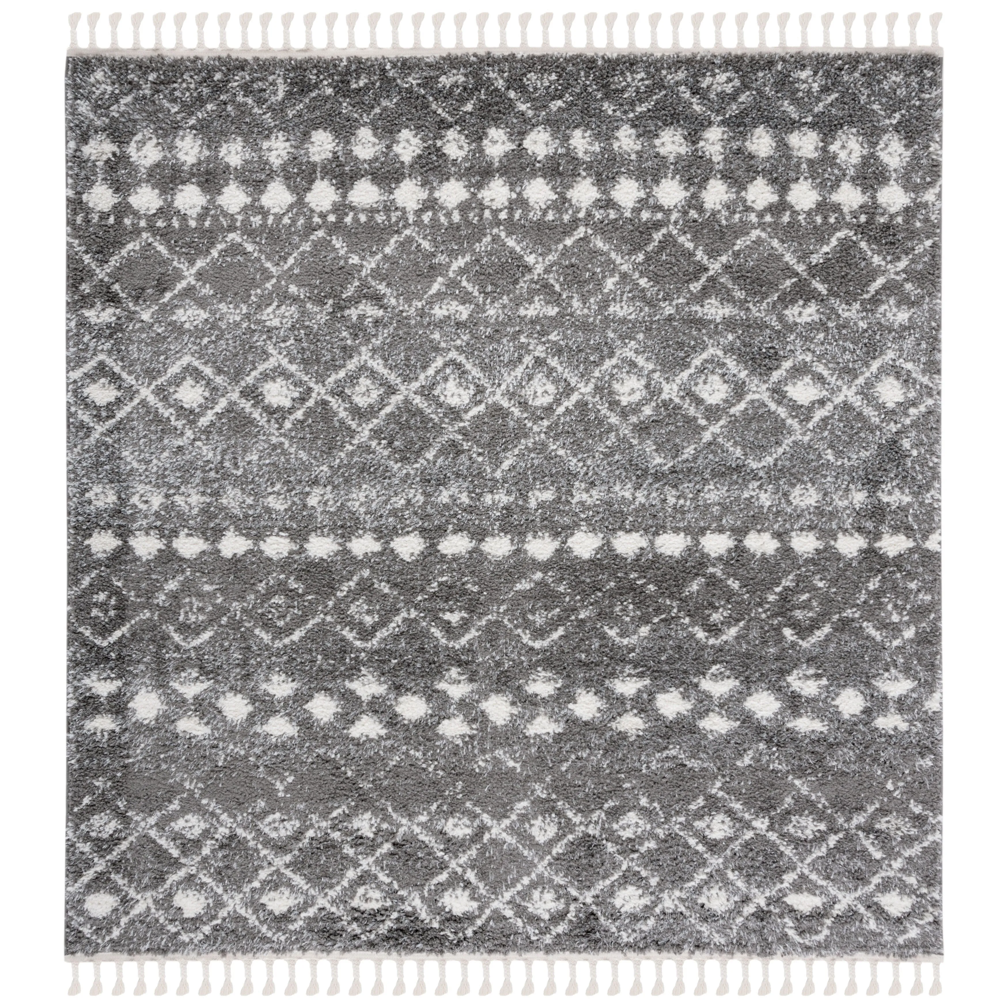SAFAVIEH Berber Fringe Dashurije Leatha Trellis Rug