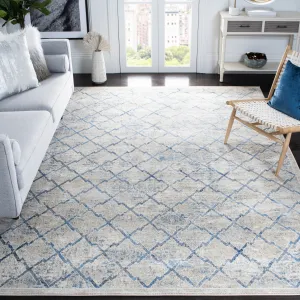 SAFAVIEH Brentwood Amaris Traditional Oriental Trellis Rug - Light Grey/Blue - 8' x 10'