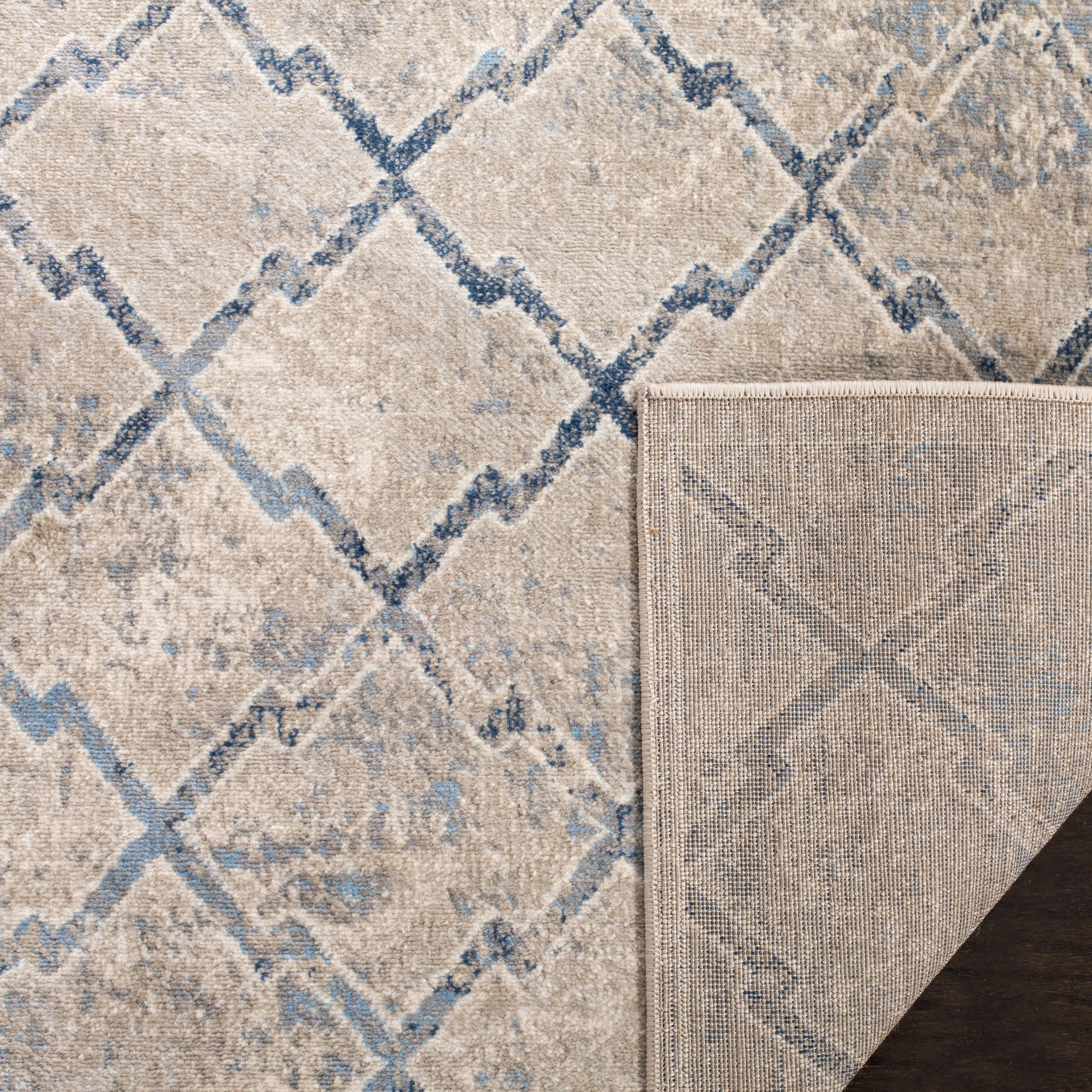 SAFAVIEH Brentwood Amaris Traditional Oriental Trellis Rug - Light Grey/Blue - 8' x 10'