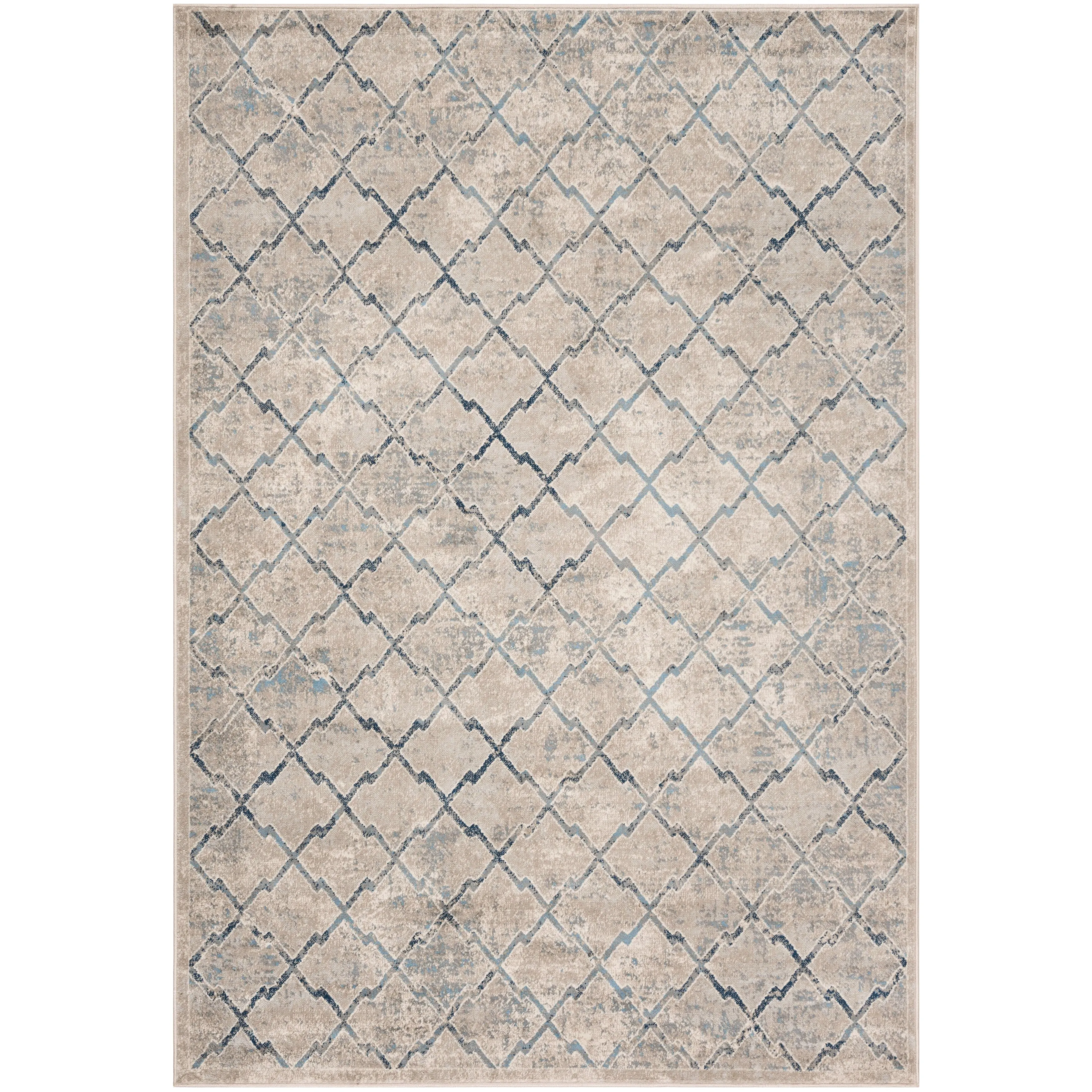 SAFAVIEH Brentwood Amaris Traditional Oriental Trellis Rug - Light Grey/Blue - 8' x 10'