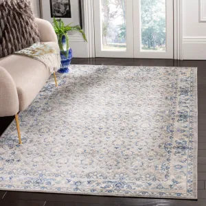 SAFAVIEH Brentwood Dile Oriental Damask Trellis Rug - Light Grey/Blue - 9' x 12'