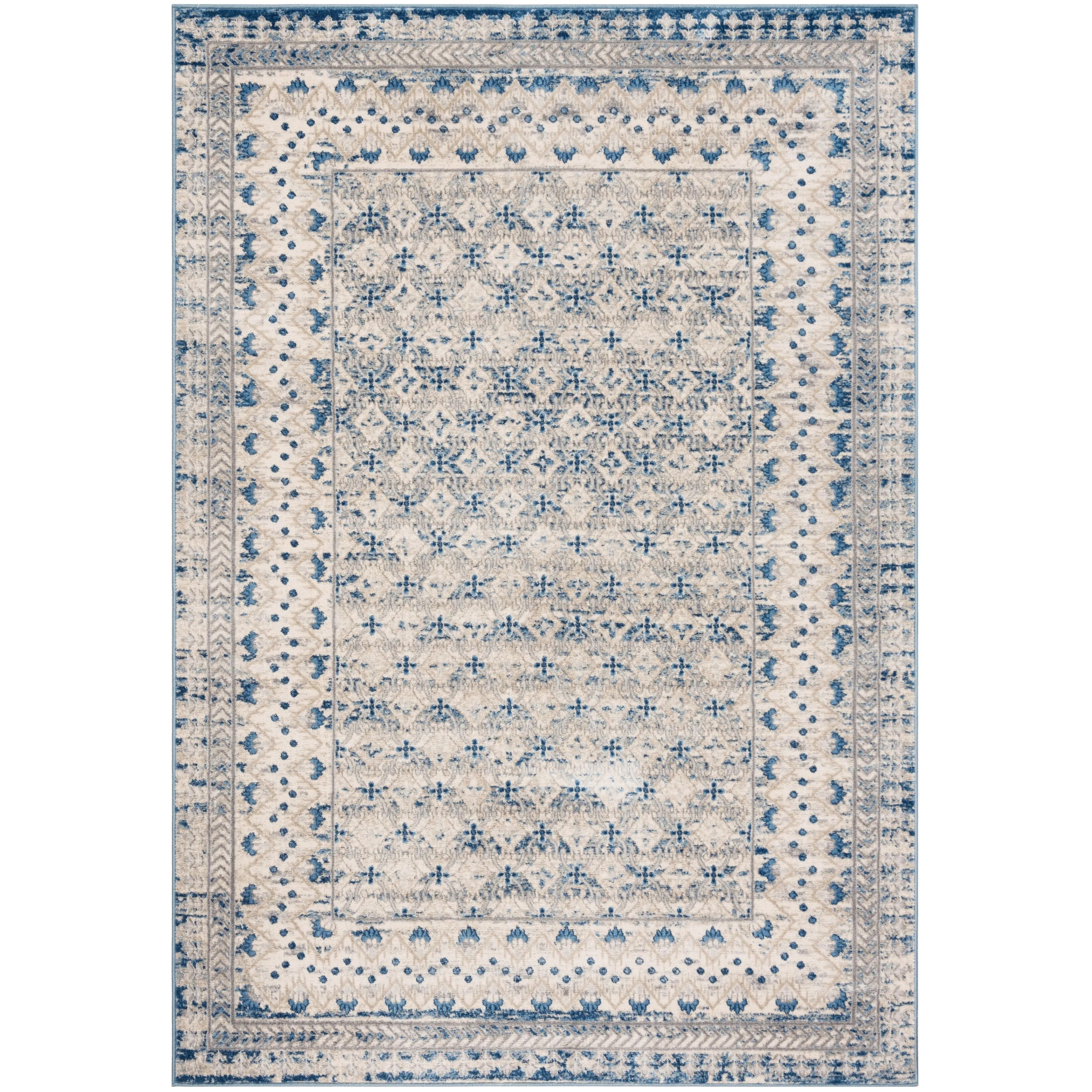 SAFAVIEH Brentwood Gusta Traditional Oriental Rug - Light Grey/Blue - 4' x 6'