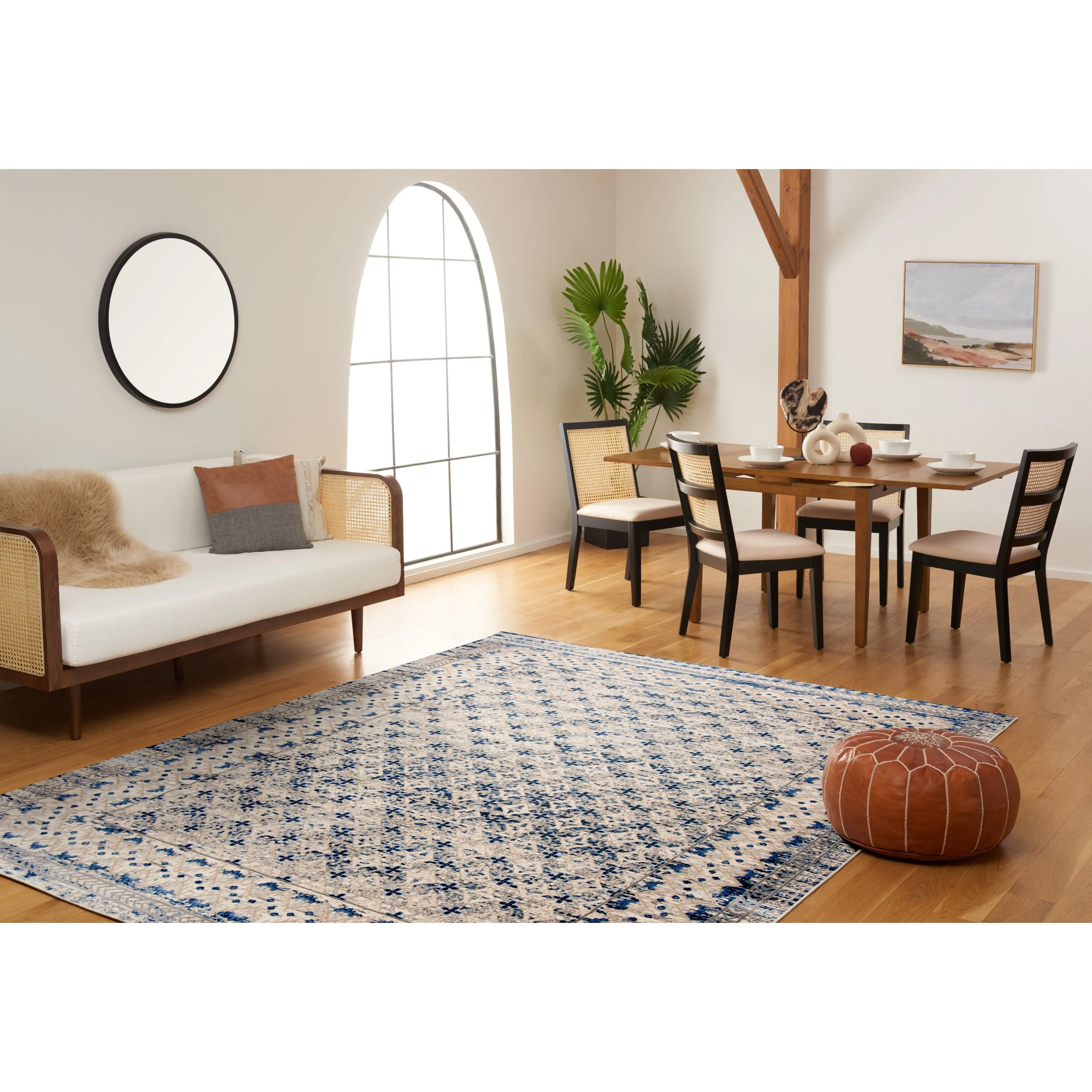 SAFAVIEH Brentwood Gusta Traditional Oriental Rug - Light Grey/Blue - 8' x 10'