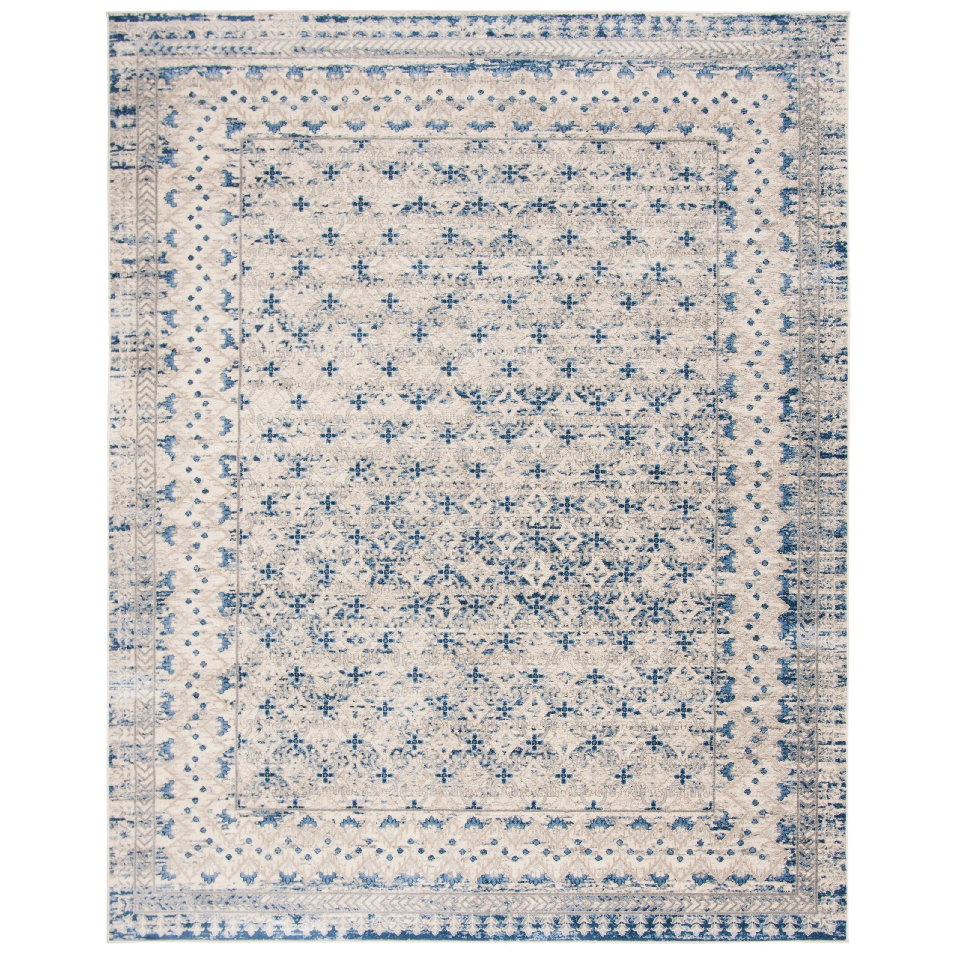 SAFAVIEH Brentwood Gusta Traditional Oriental Rug - Light Grey/Blue - 8' x 10'