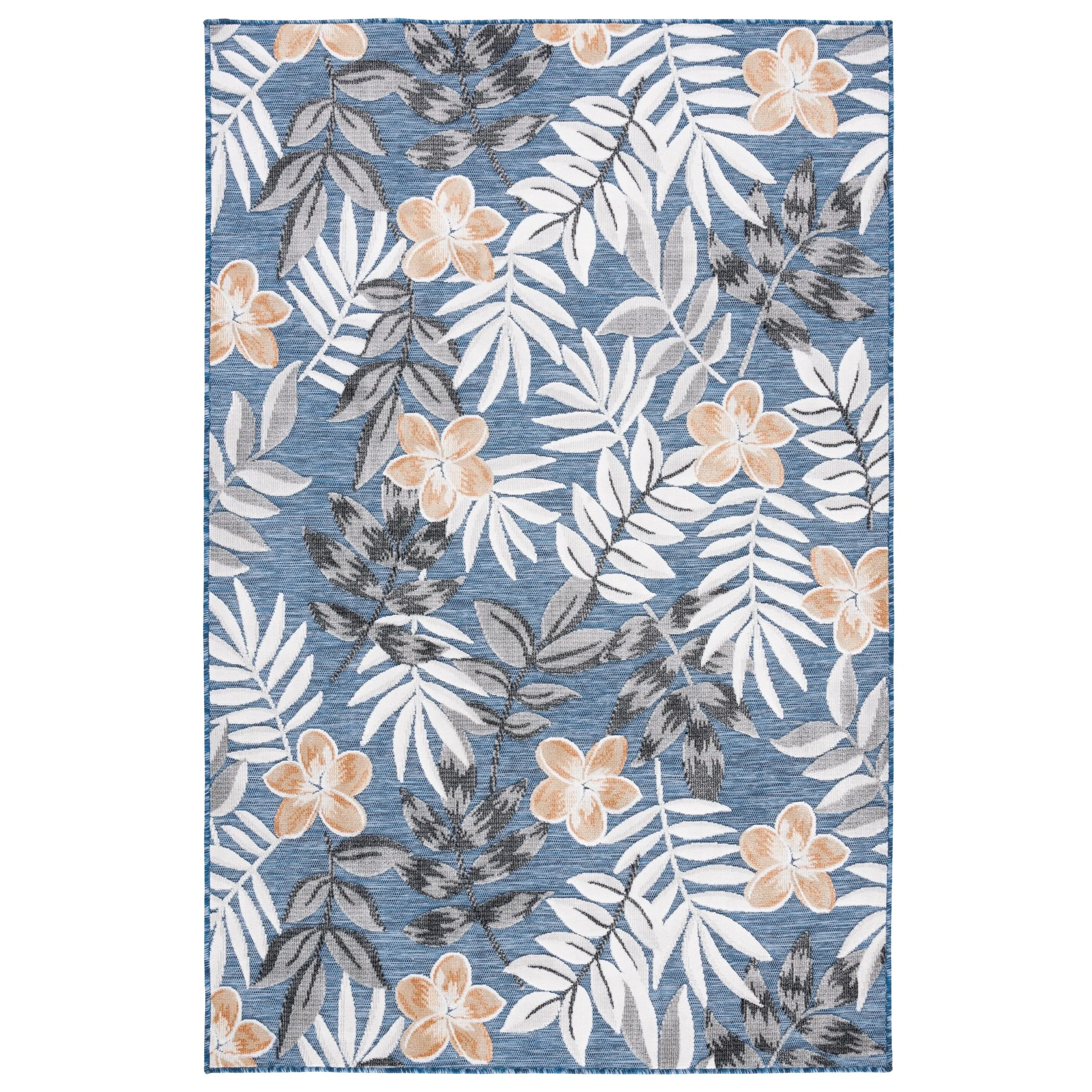 SAFAVIEH Cabana Vilia Indoor/ Outdoor Waterproof Transitional Rug - Blue/Grey - 4' x 6'