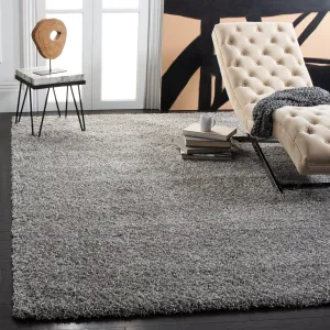 SAFAVIEH California Premium Shag Izat 2-inch Thick Area Rug - Silver - 5'3 Square