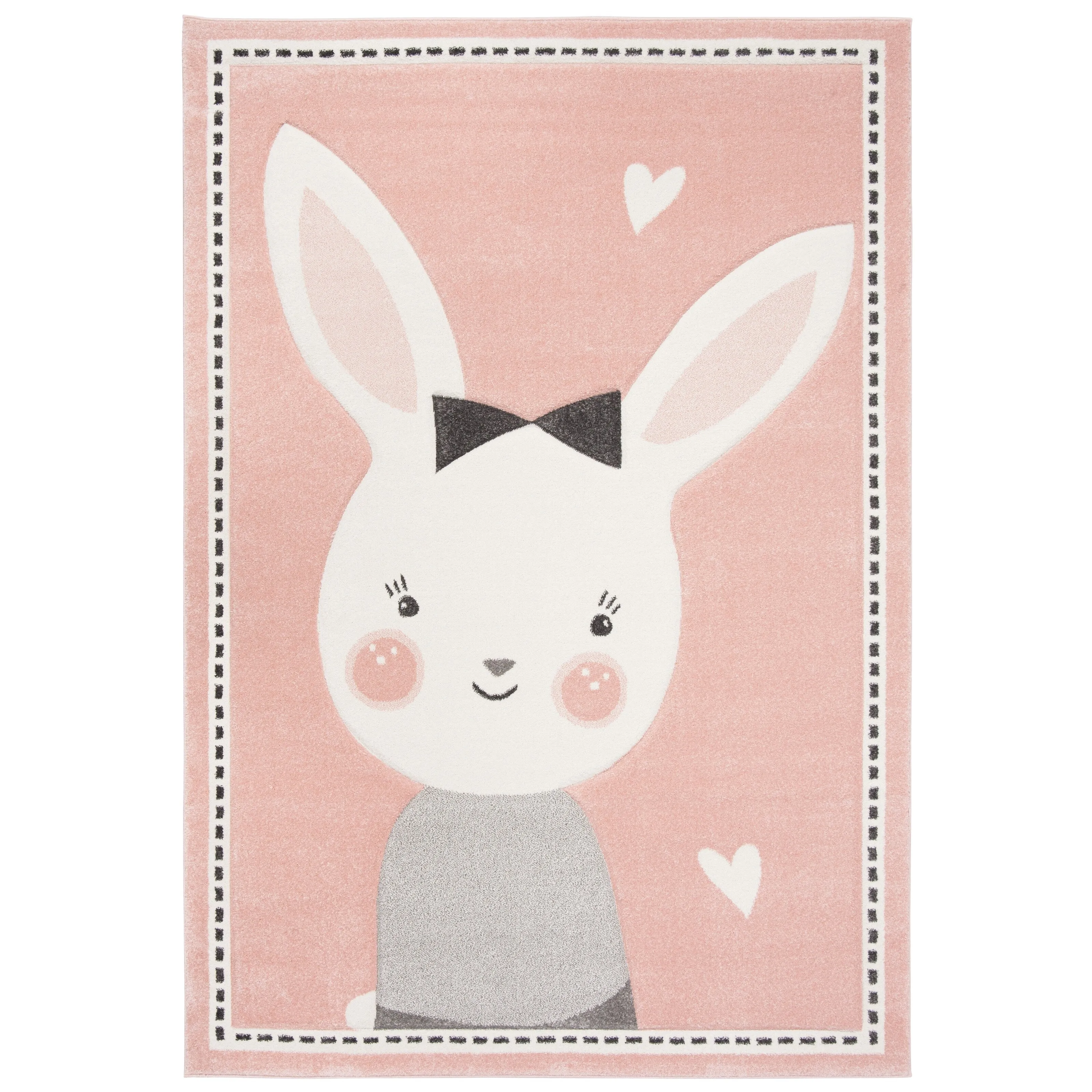 SAFAVIEH Carousel Kids Njomeza Bunny Rug - Pink/Ivory - 3' 3 x 5' 3