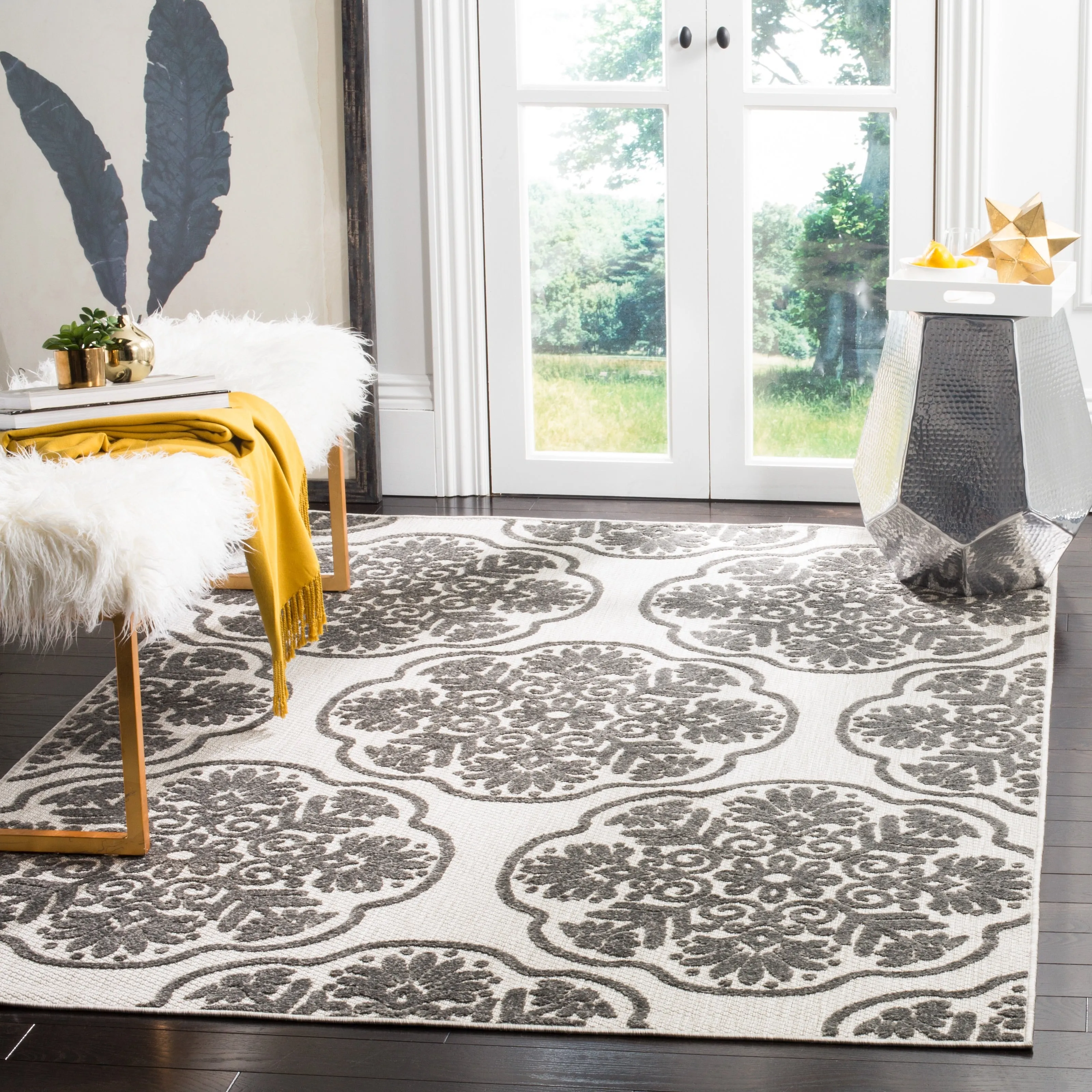 SAFAVIEH Cottage Magnhild Indoor/ Outdoor Patio Backyard Rug
