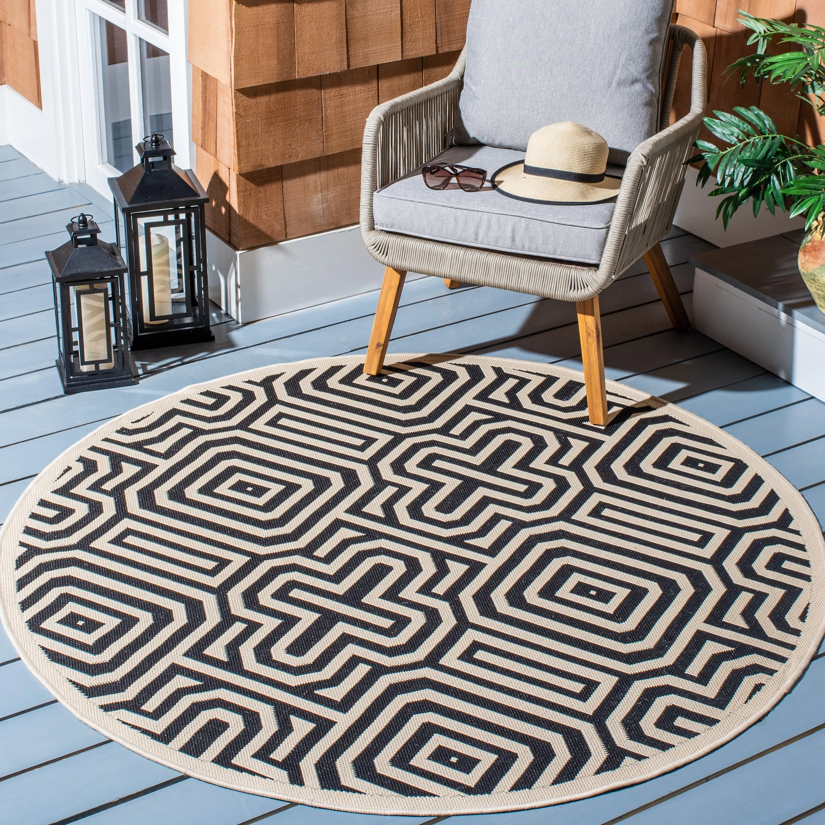 SAFAVIEH Courtyard Billye Indoor/ Outdoor Waterproof Patio Backyard Rug
