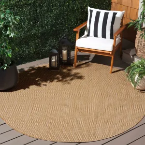 SAFAVIEH Courtyard Jonell Indoor/ Outdoor Patio Backyard Rug - Natural/Cream - 7'10 Round