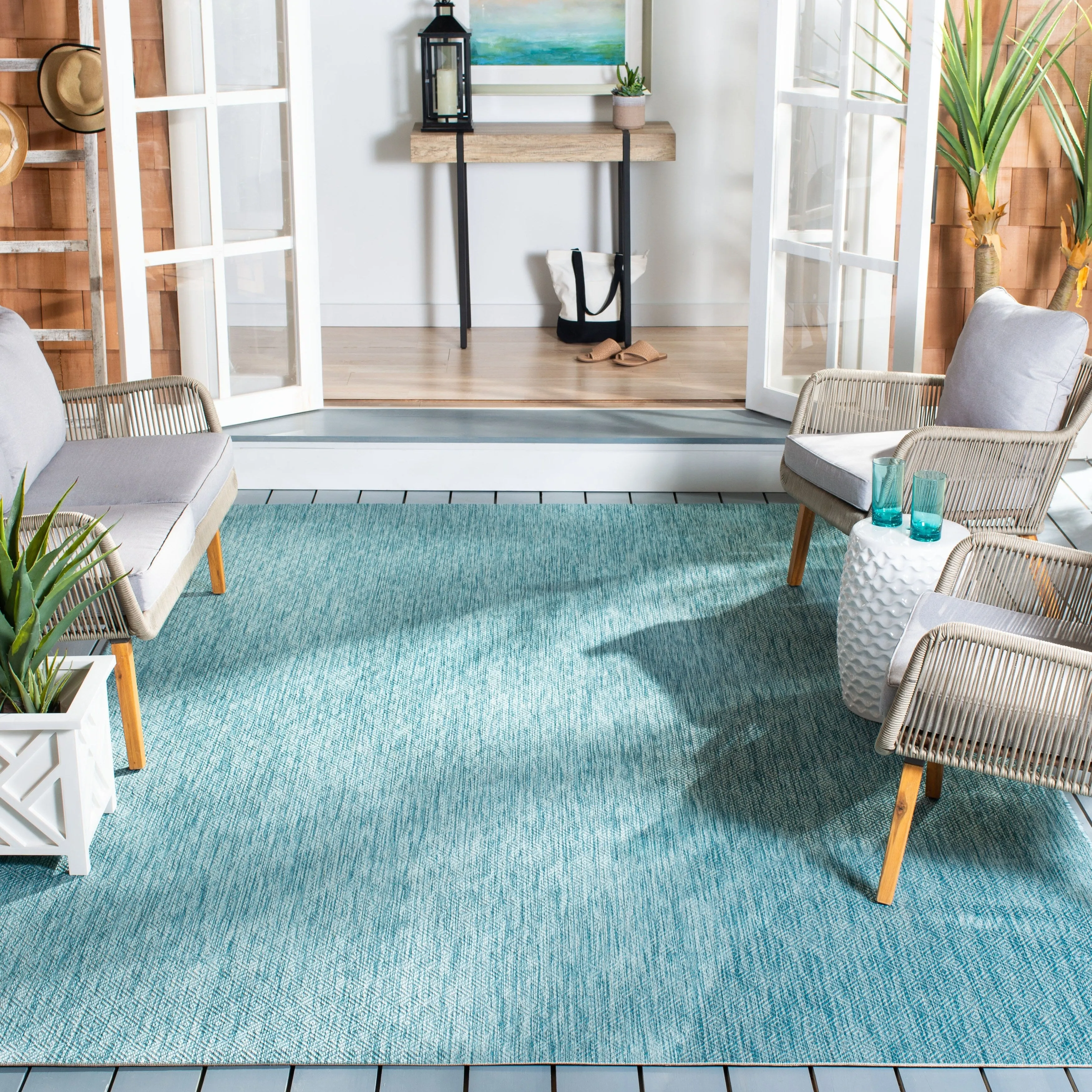 SAFAVIEH Courtyard Lumturie Indoor/Outdoor Waterproof Patio Rug