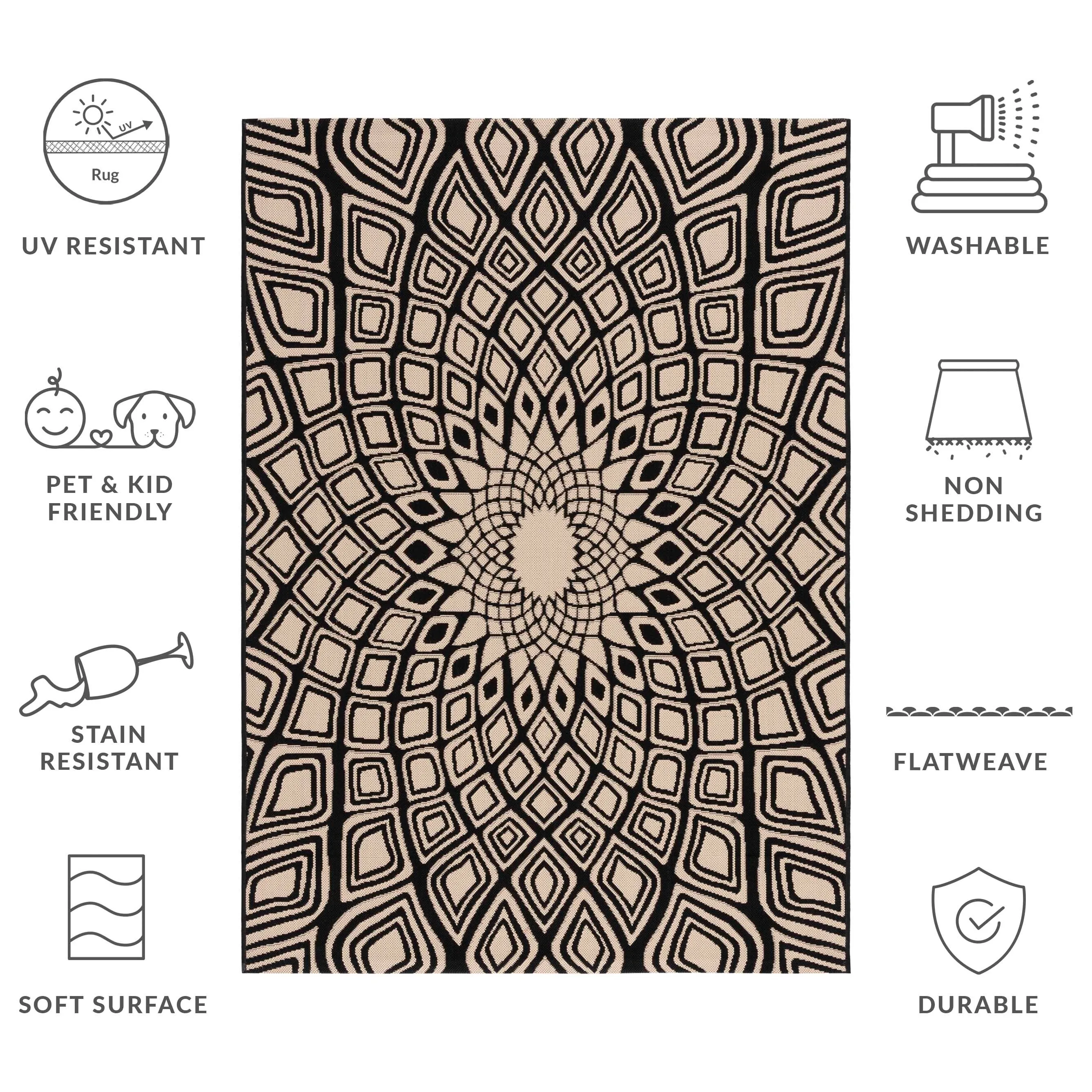 SAFAVIEH Courtyard Misako Indoor/ Outdoor Waterproof Patio Backyard Rug