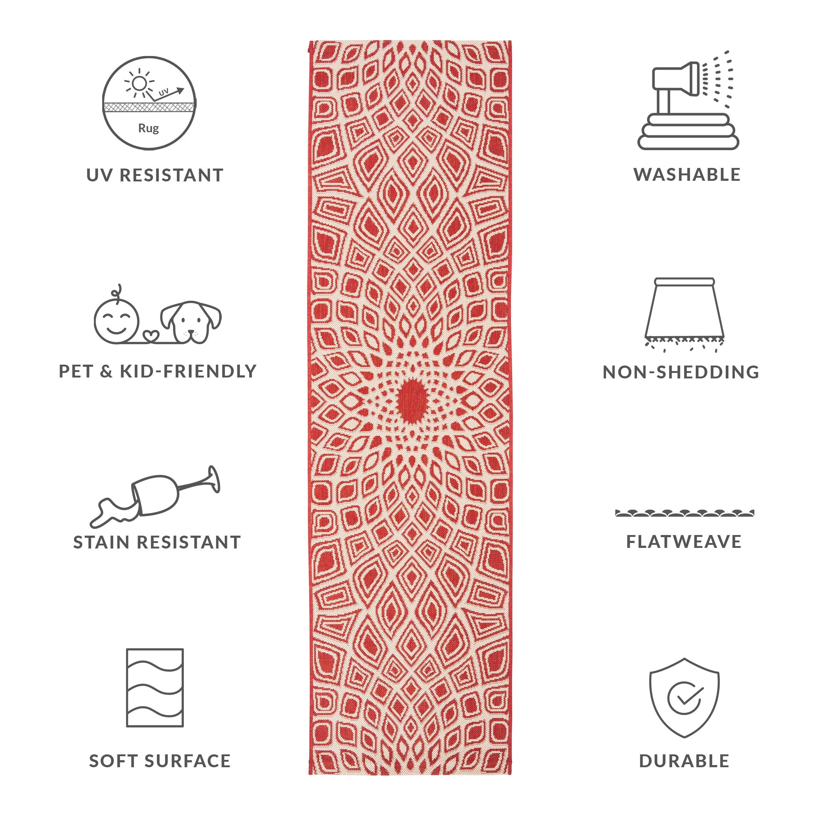 SAFAVIEH Courtyard Misako Indoor/ Outdoor Waterproof Patio Backyard Rug