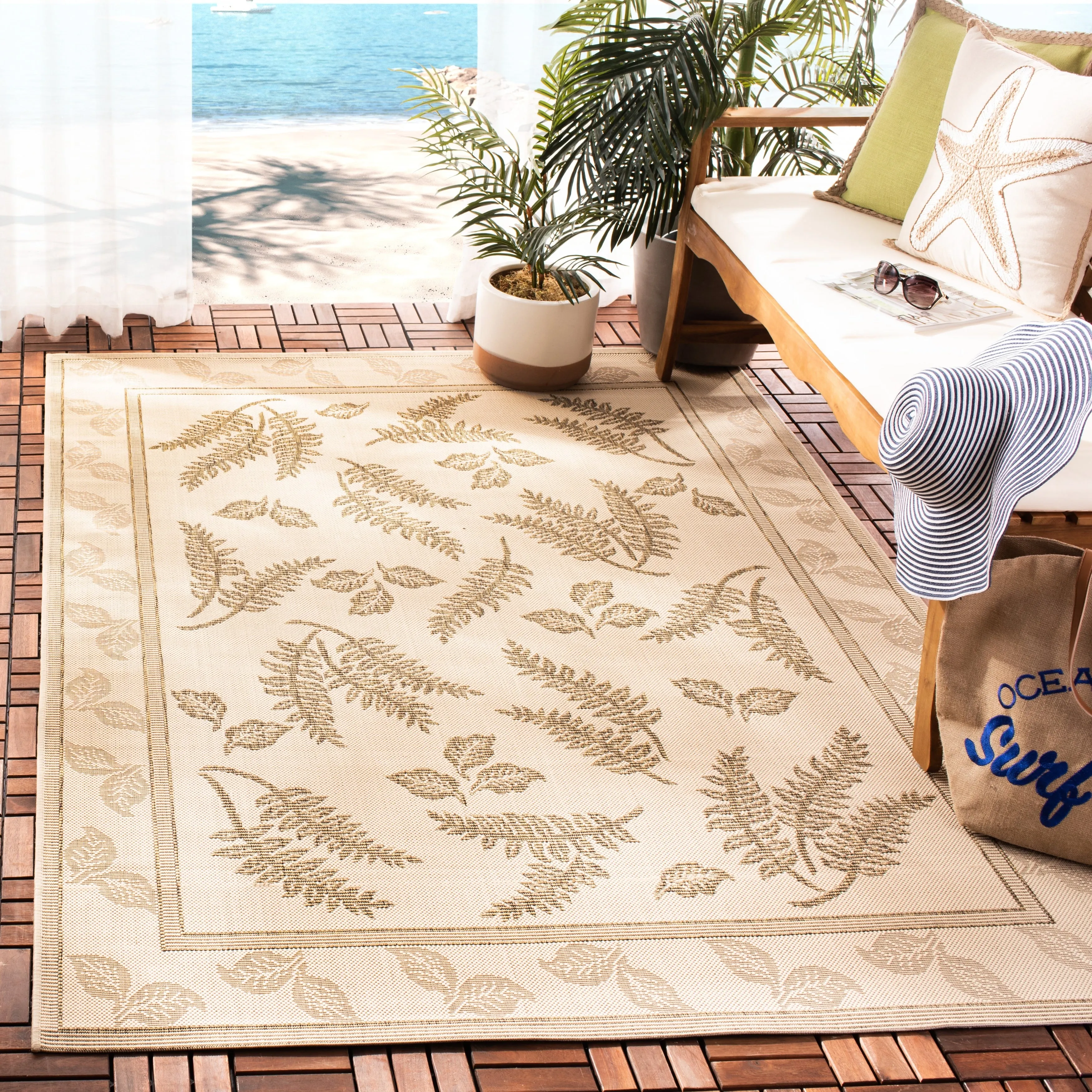 SAFAVIEH Courtyard Rosaria Indoor/ Outdoor Waterproof Patio Backyard Rug