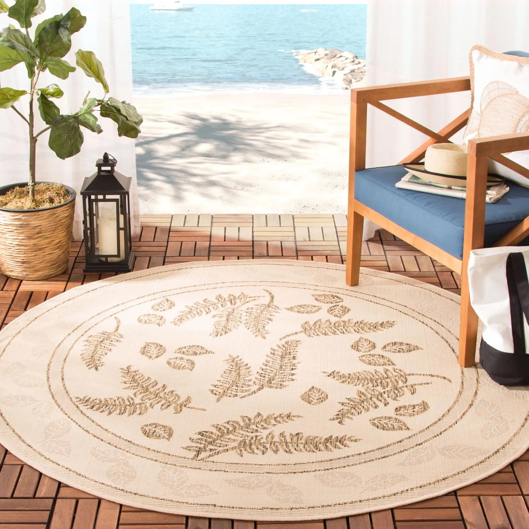 SAFAVIEH Courtyard Rosaria Indoor/ Outdoor Waterproof Patio Backyard Rug