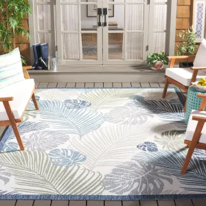 SAFAVIEH Courtyard Soichi Indoor/ Outdoor Rug - Beige/Green Blue - 8' x 10'