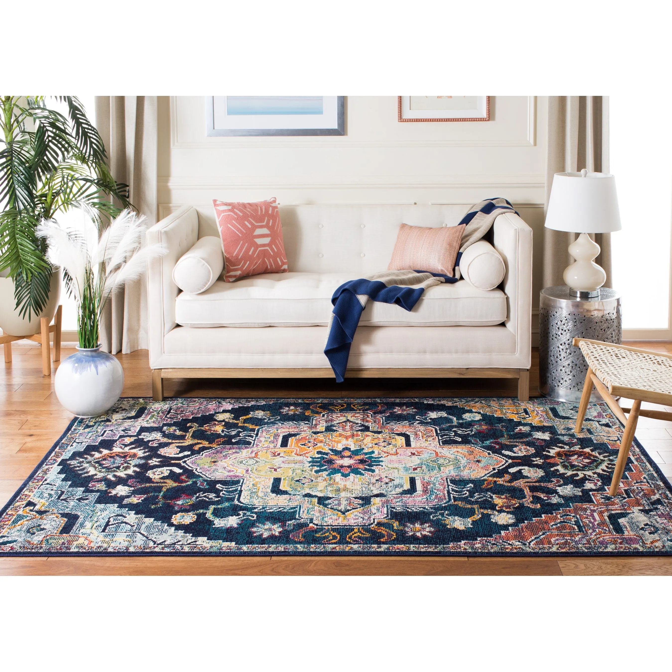 SAFAVIEH. Crystal Naimat Vintage Boho Medallion Rug