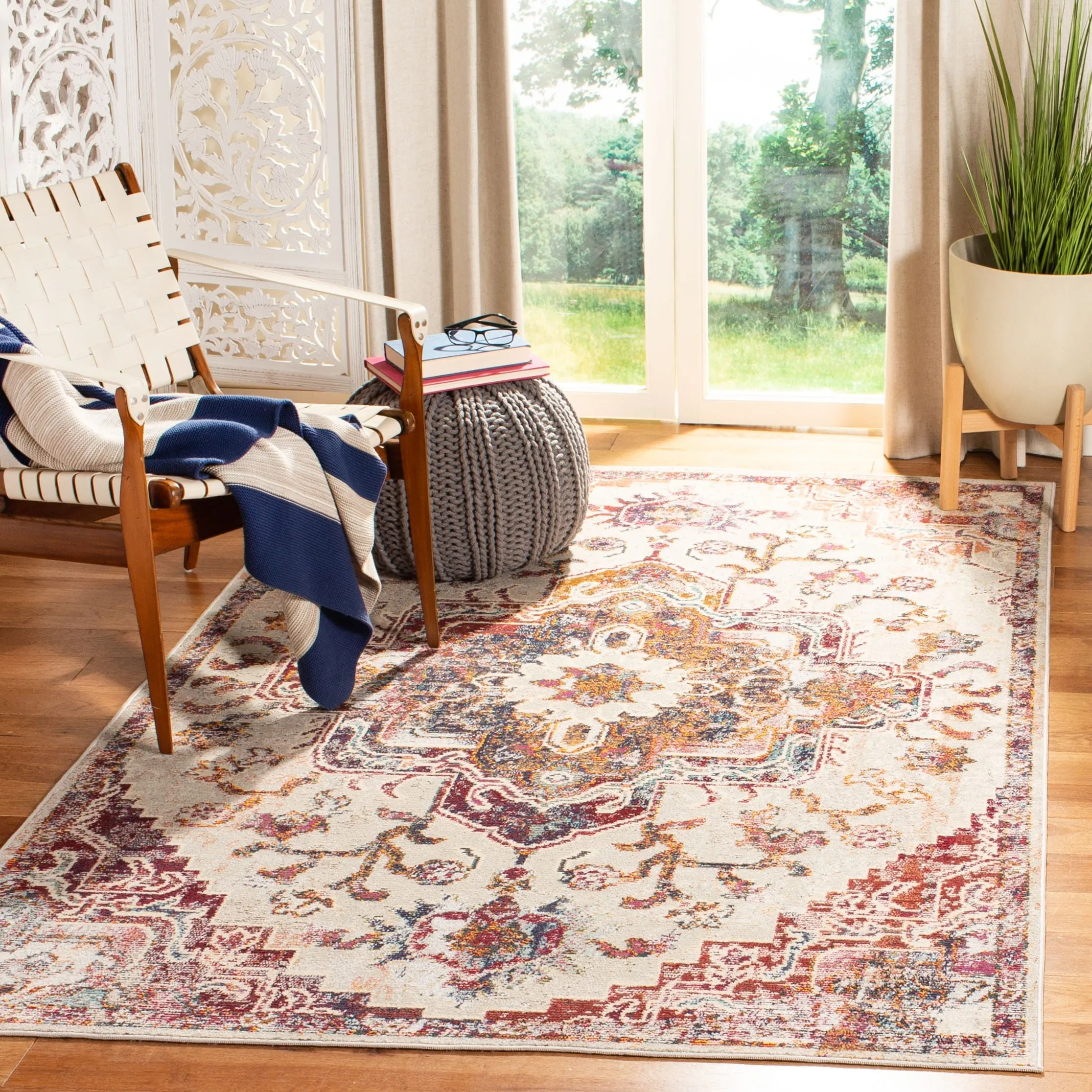 SAFAVIEH. Crystal Naimat Vintage Boho Medallion Rug