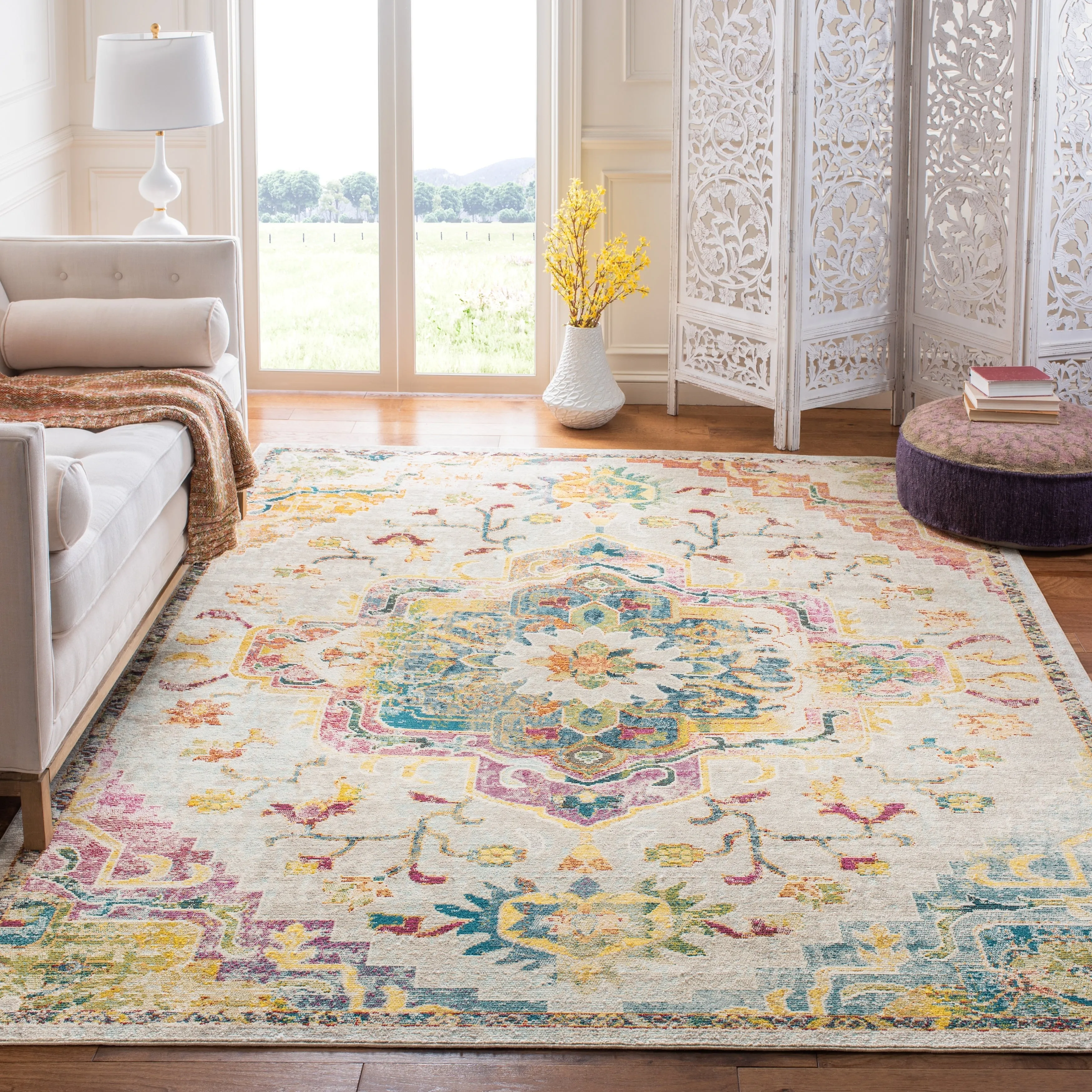 SAFAVIEH. Crystal Naimat Vintage Boho Medallion Rug