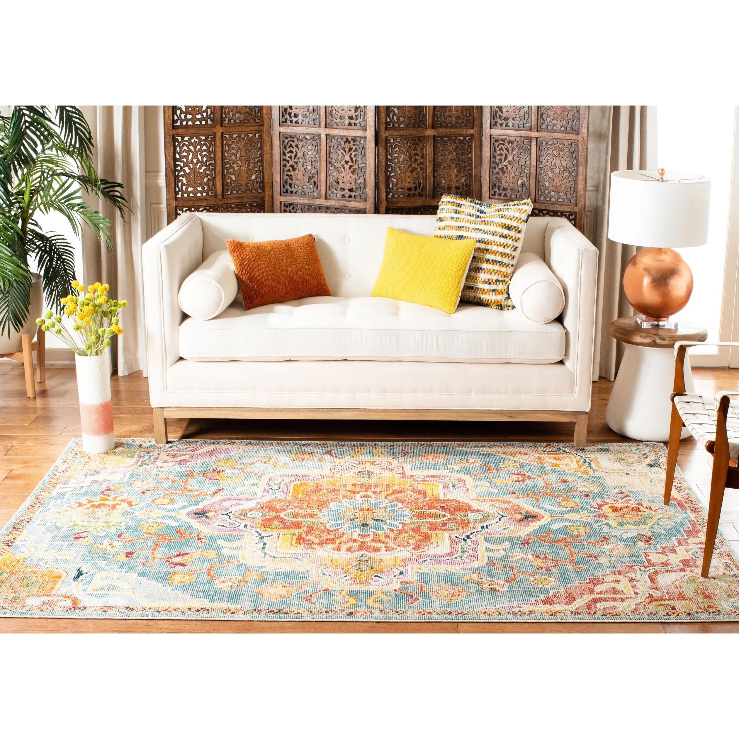 SAFAVIEH. Crystal Naimat Vintage Boho Medallion Rug