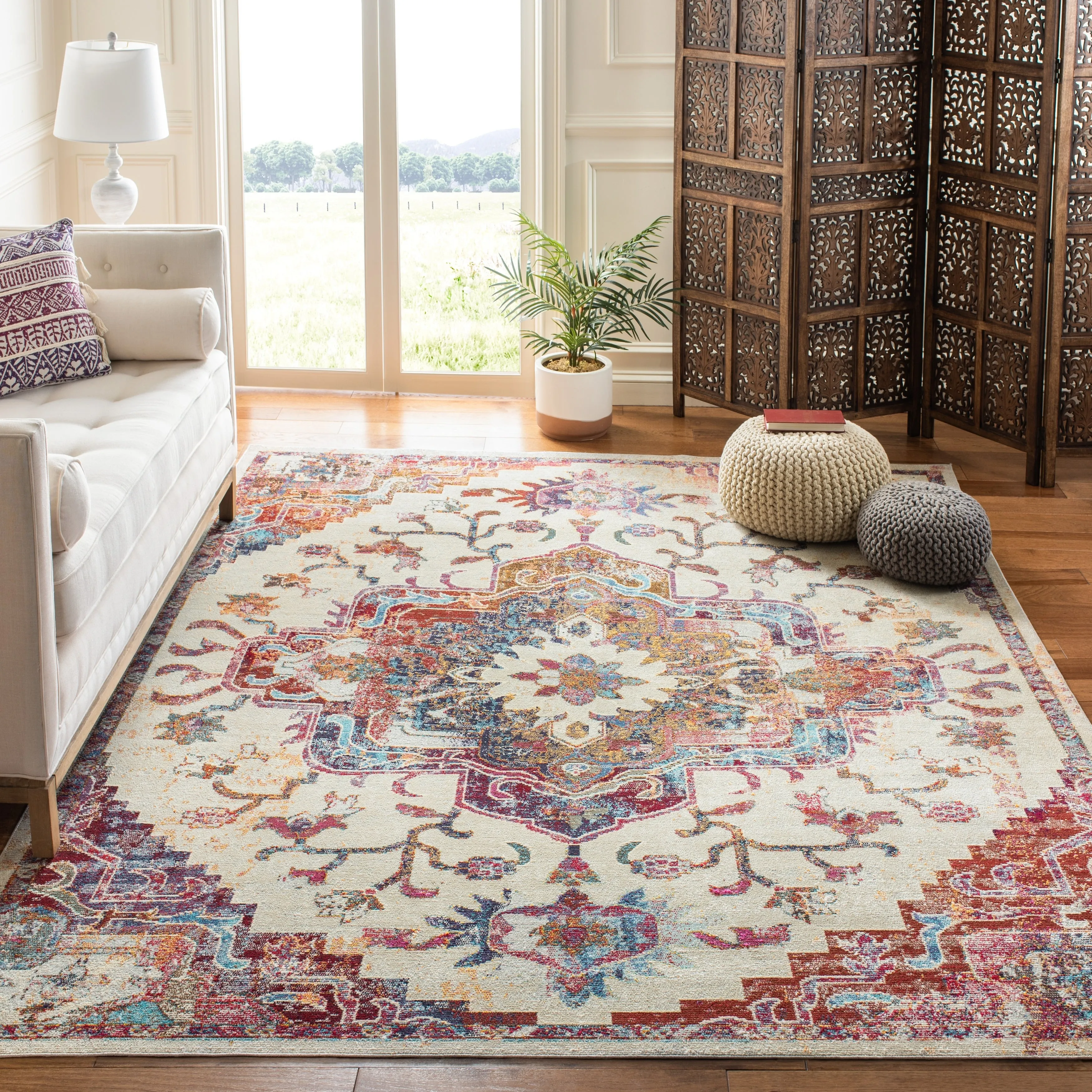 SAFAVIEH. Crystal Naimat Vintage Boho Medallion Rug
