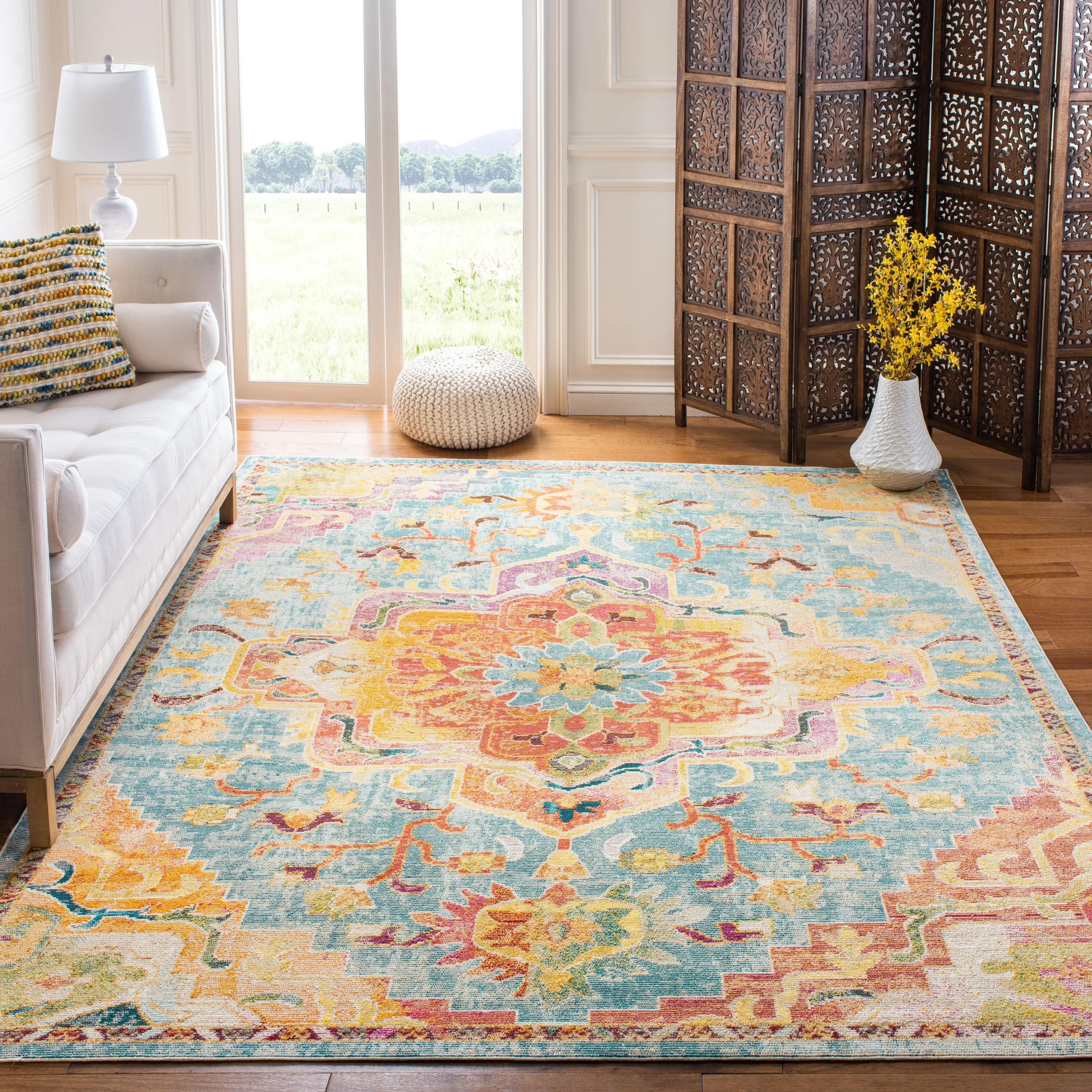 SAFAVIEH. Crystal Naimat Vintage Boho Medallion Rug