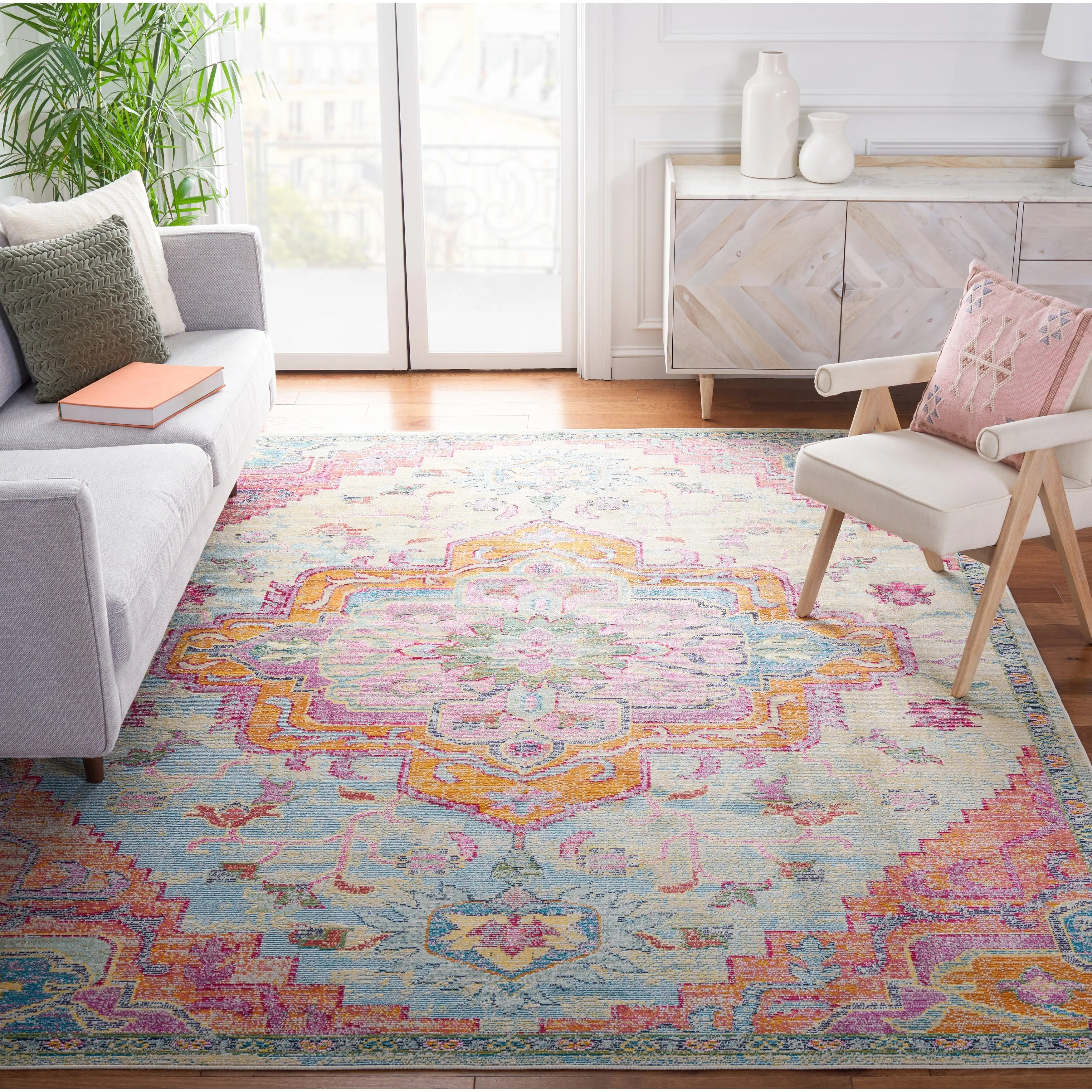 SAFAVIEH. Crystal Naimat Vintage Boho Medallion Rug