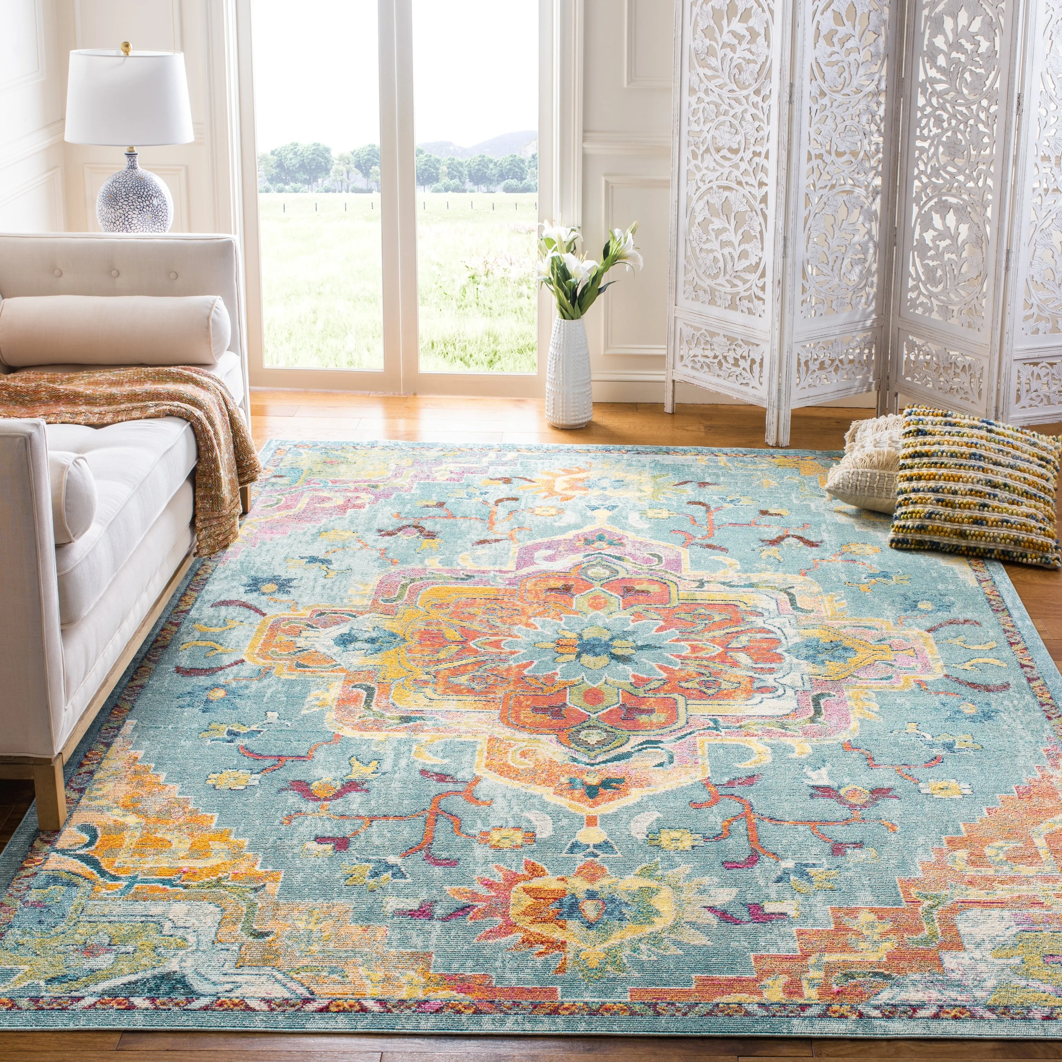 SAFAVIEH. Crystal Naimat Vintage Boho Medallion Rug