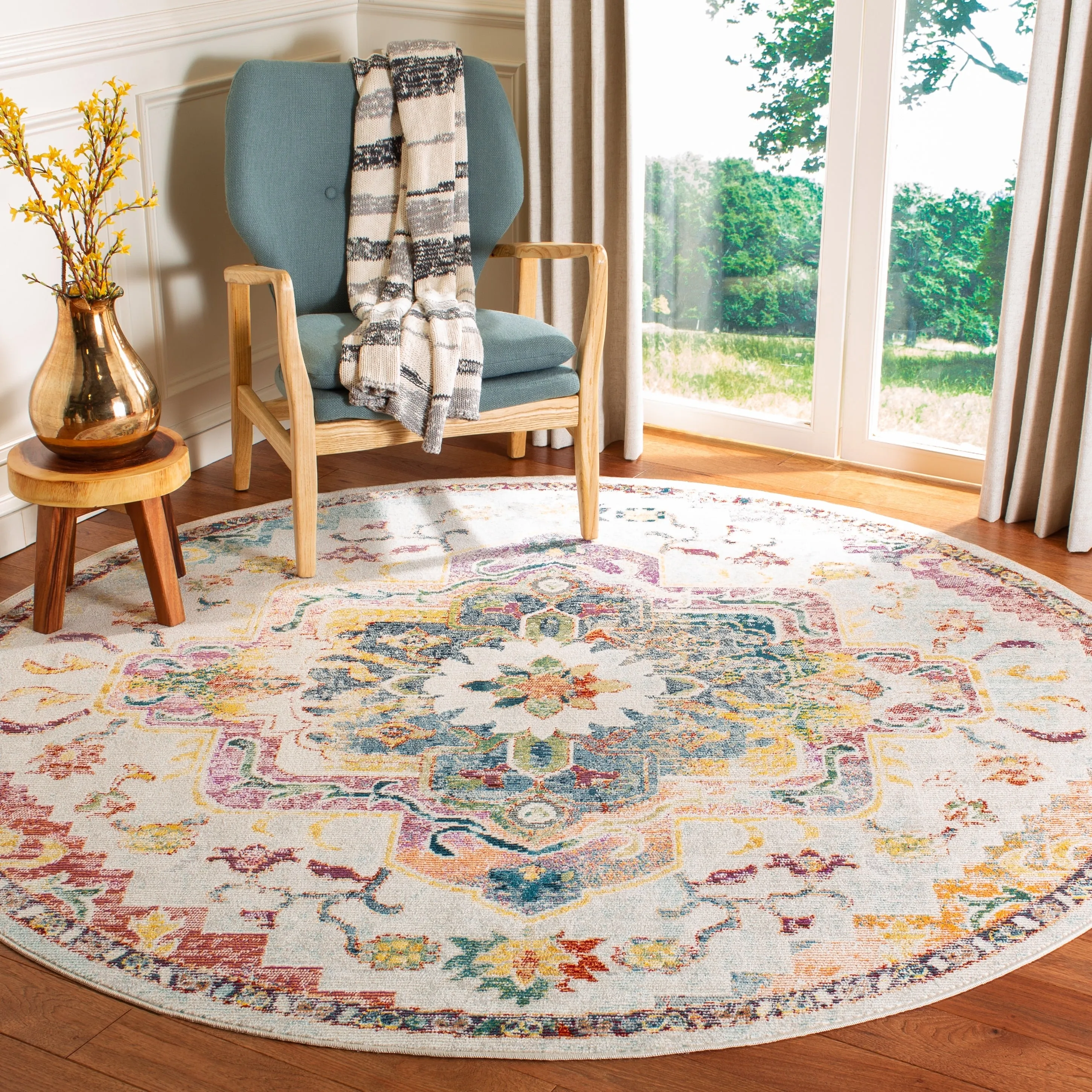 SAFAVIEH. Crystal Naimat Vintage Boho Medallion Rug