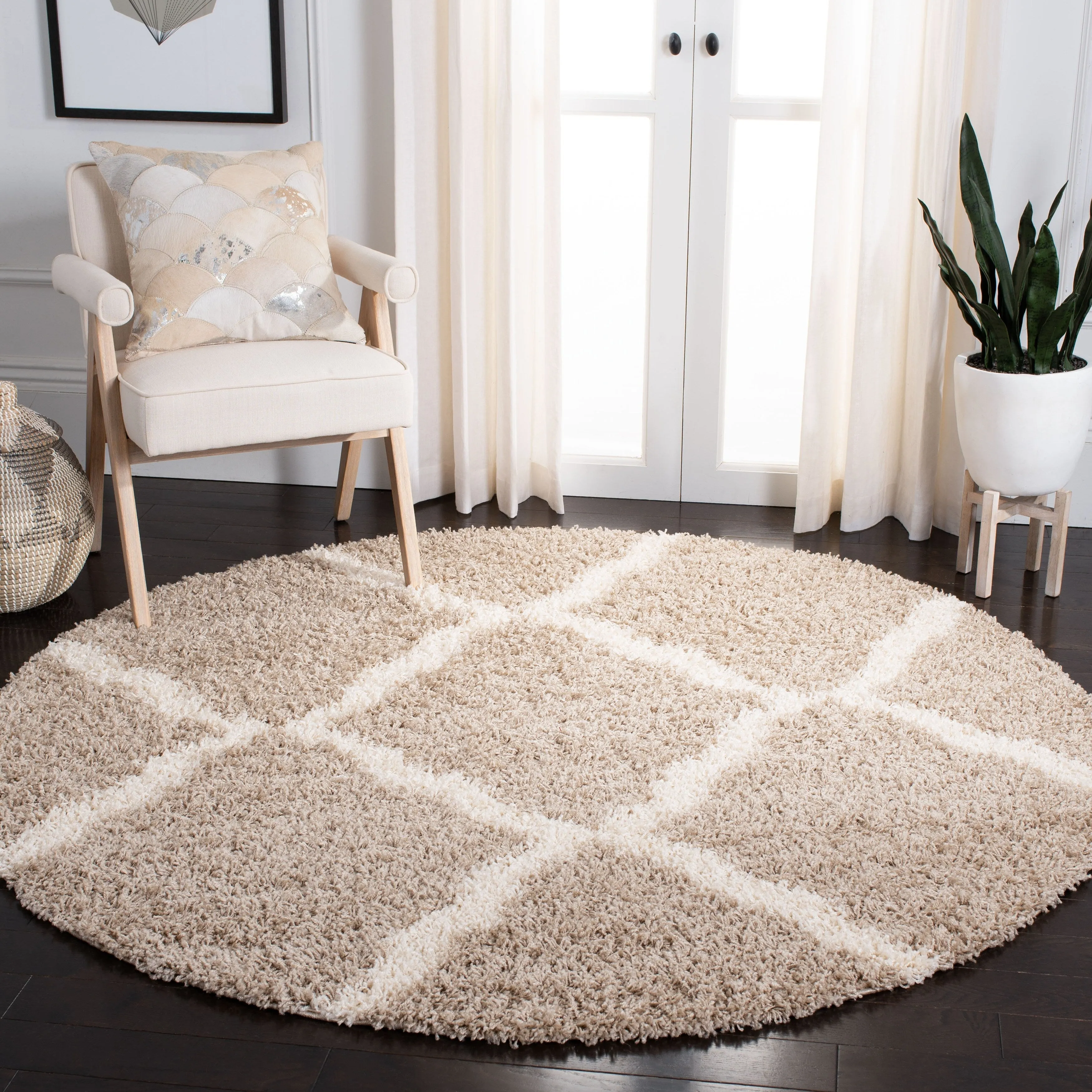 SAFAVIEH Dallas Shag Darina Trellis 1.5-inch Thick Rug