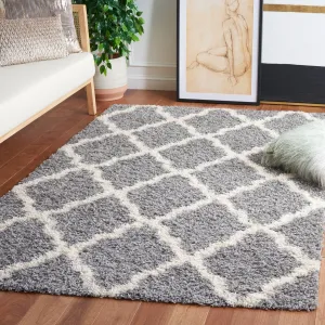 SAFAVIEH Dallas Shag Giusy Trellis 1.5-inch Thick Rug - Grey/Ivory - 5' 1 x 7' 6