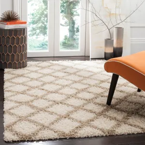 SAFAVIEH Dallas Shag Melahat Trellis 1.5-inch Thick Rug - Ivory/Beige - 8' x 10'