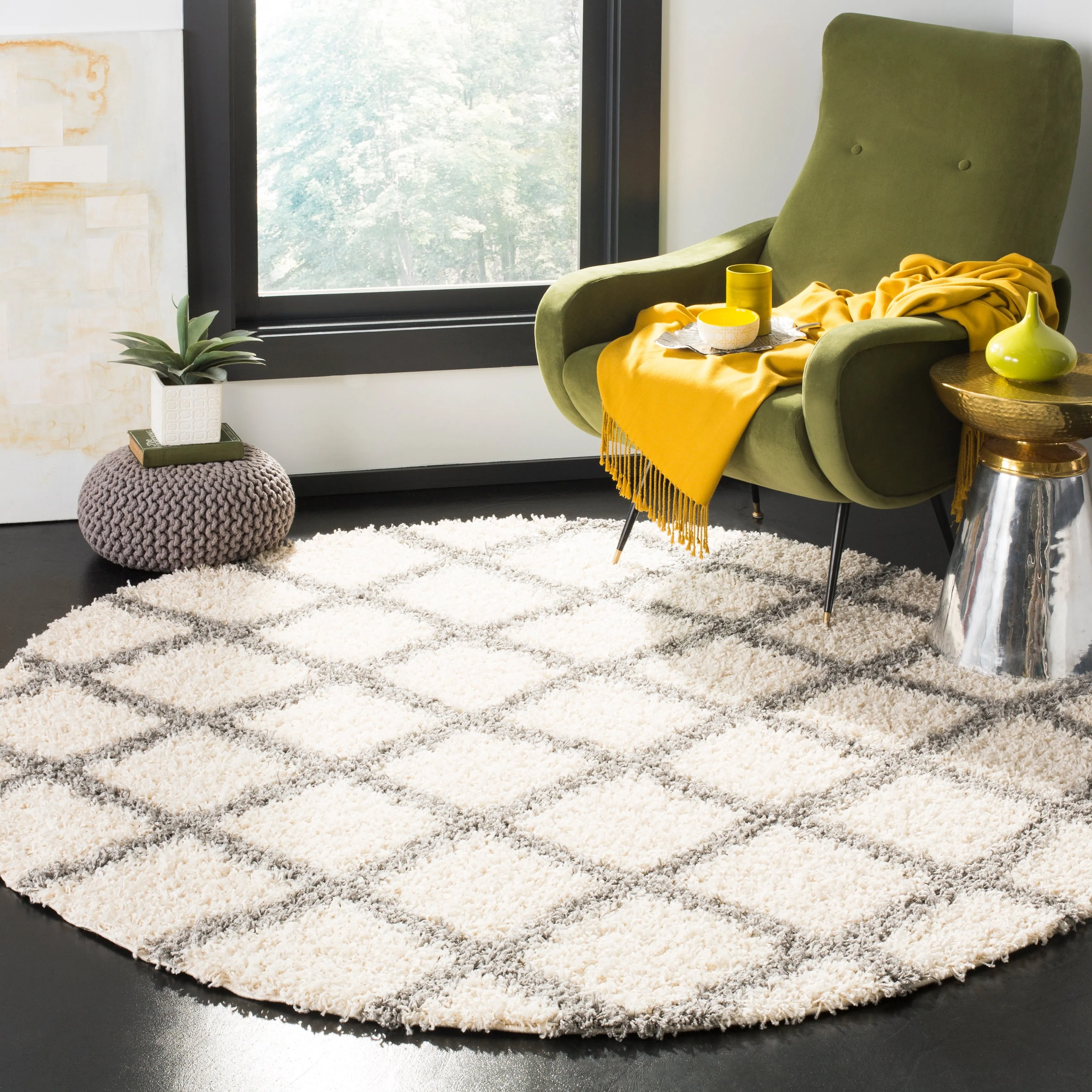 SAFAVIEH Dallas Shag Teja Trellis 1.5-inch Thick Rug
