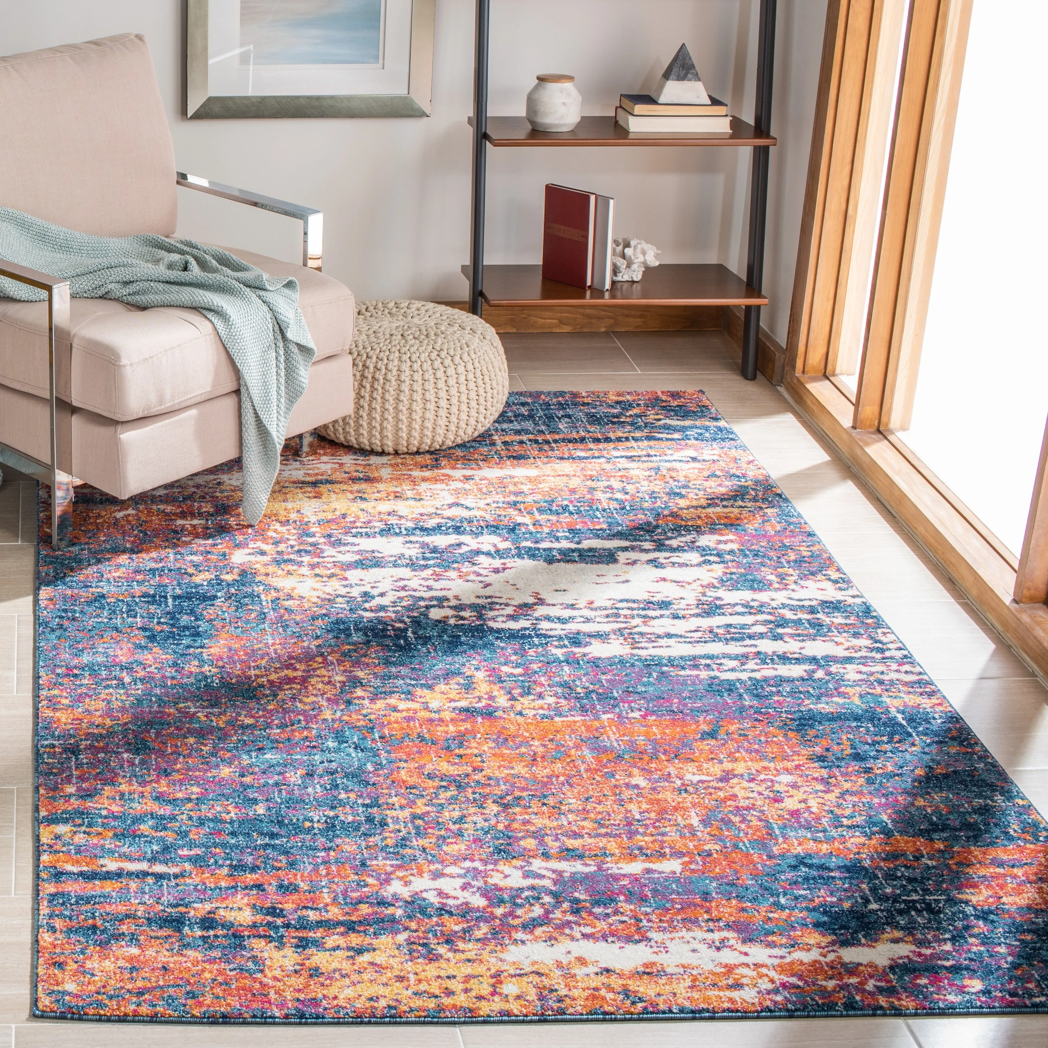 SAFAVIEH. Evoke Yukako Modern Abstract Distressed Rug