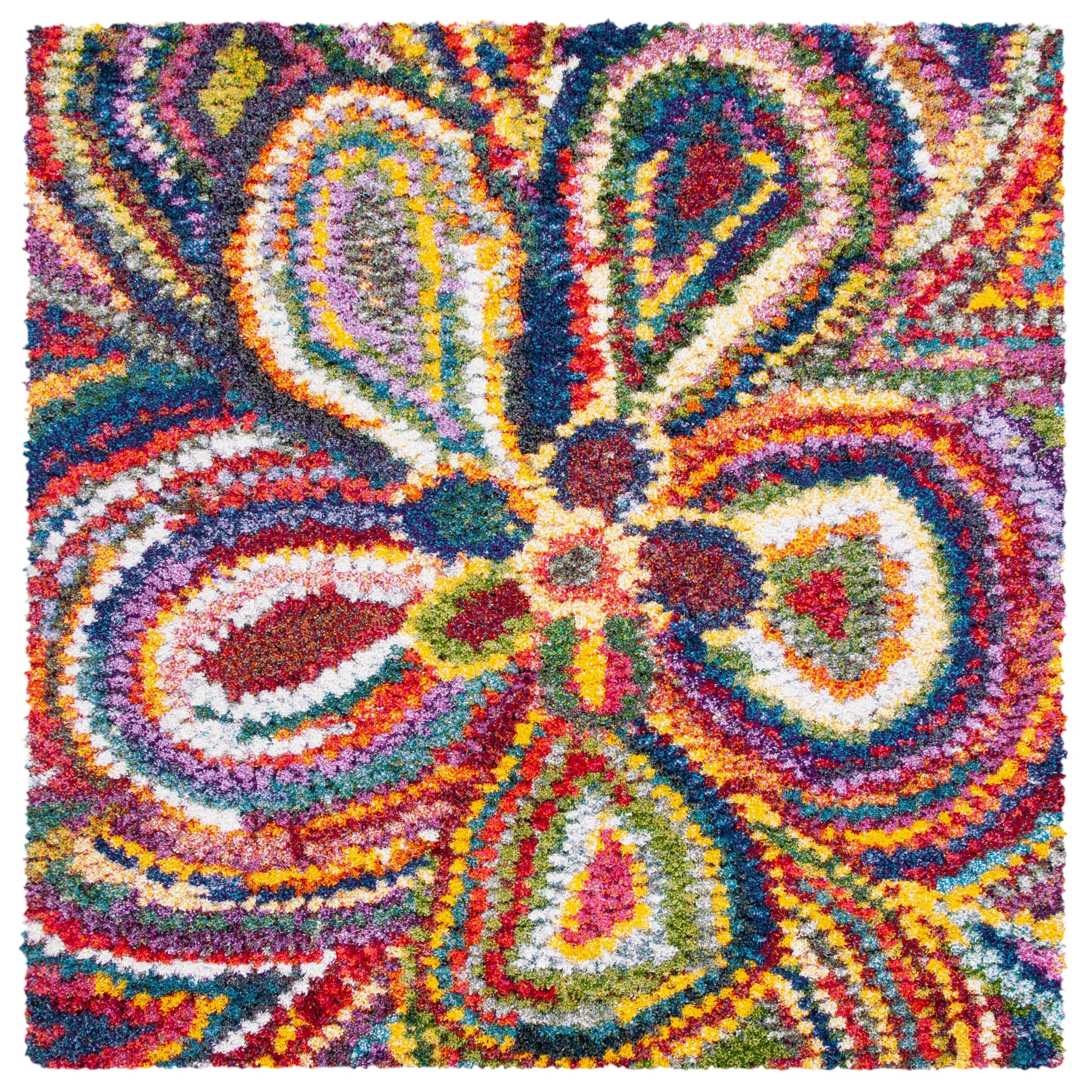 SAFAVIEH Fiesta Shag Catena Abstract Floral Rug