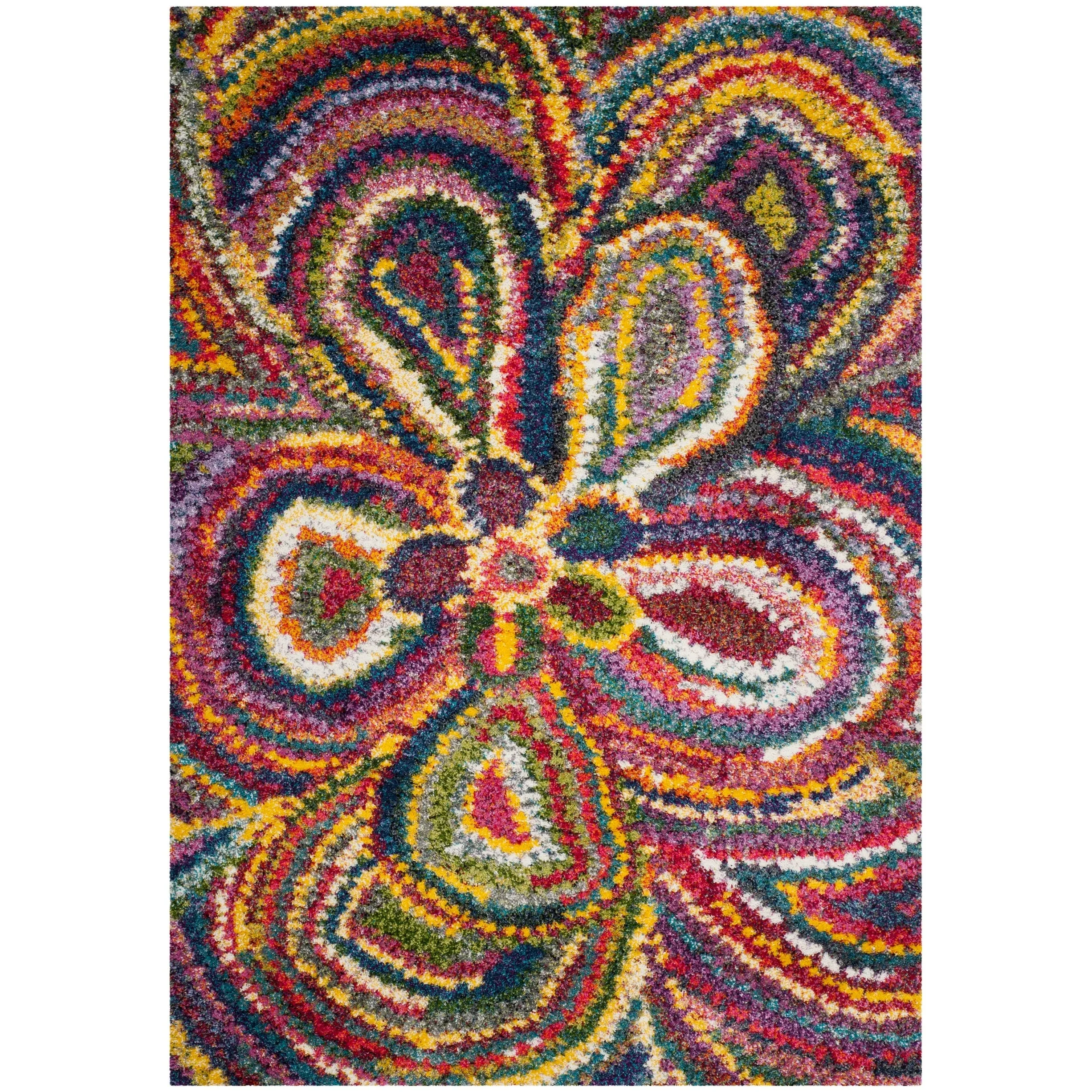 SAFAVIEH Fiesta Shag Catena Abstract Floral Rug