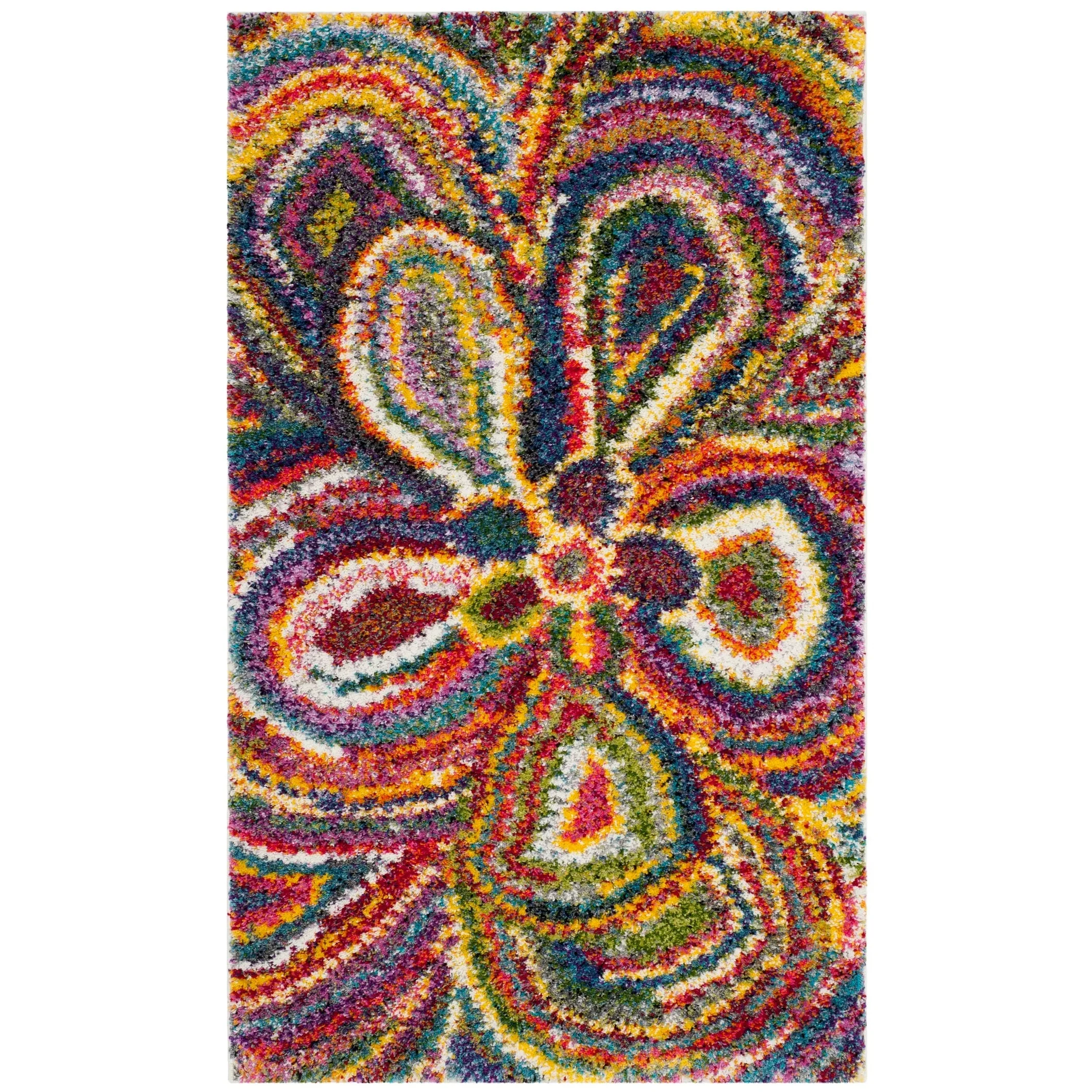 SAFAVIEH Fiesta Shag Catena Abstract Floral Rug