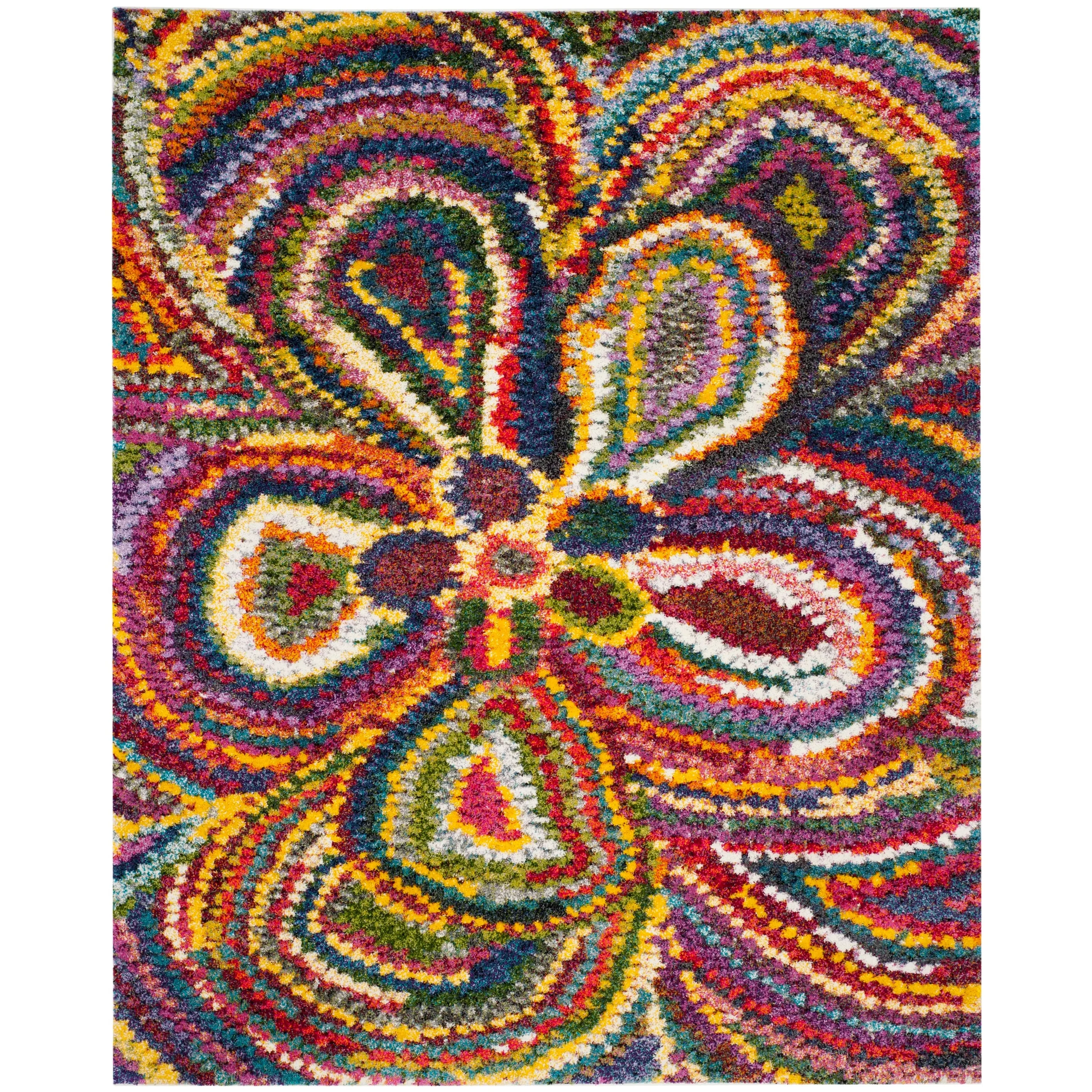 SAFAVIEH Fiesta Shag Catena Abstract Floral Rug