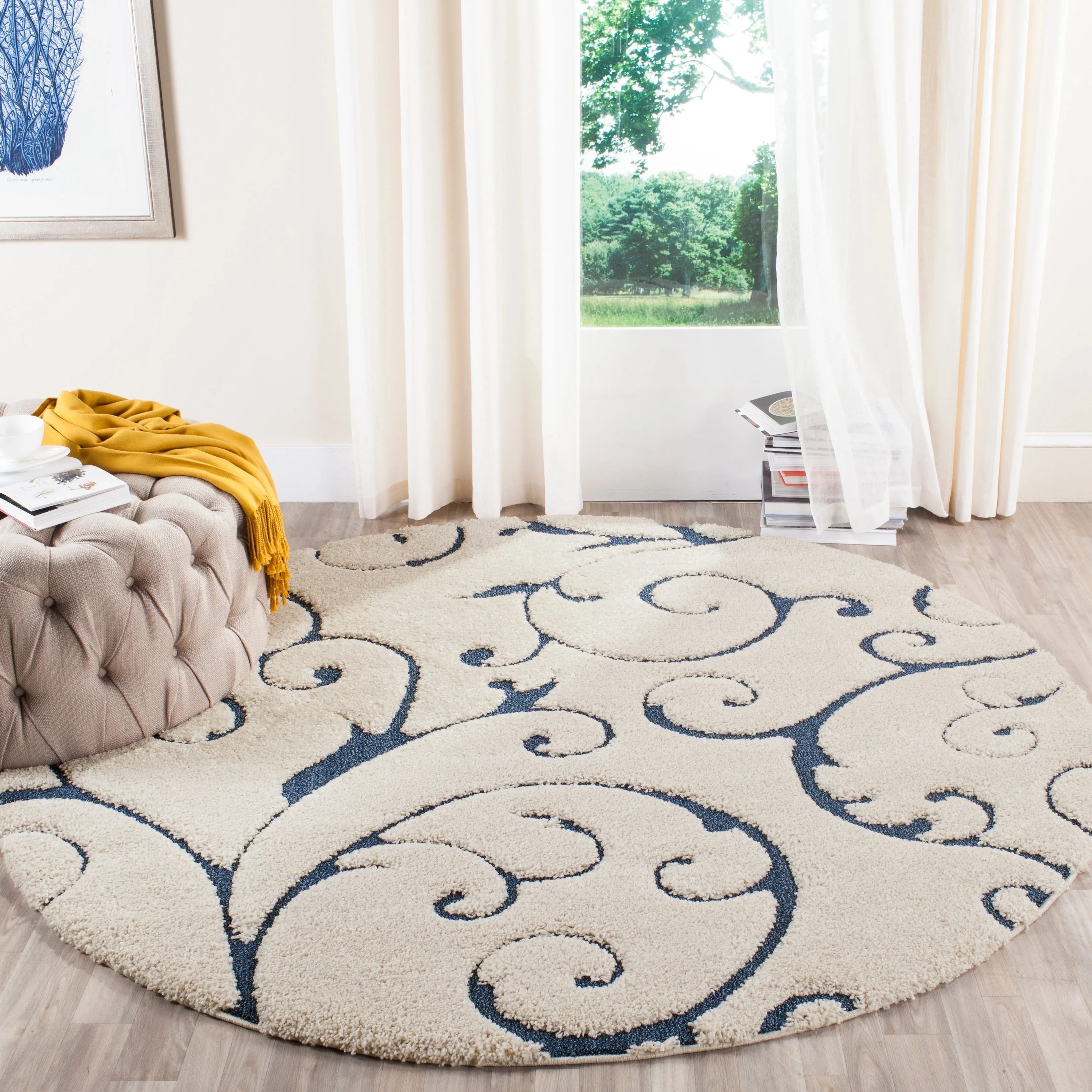 SAFAVIEH Florida Ryung Shag Scroll 1.2-inch Thick Textured Rug