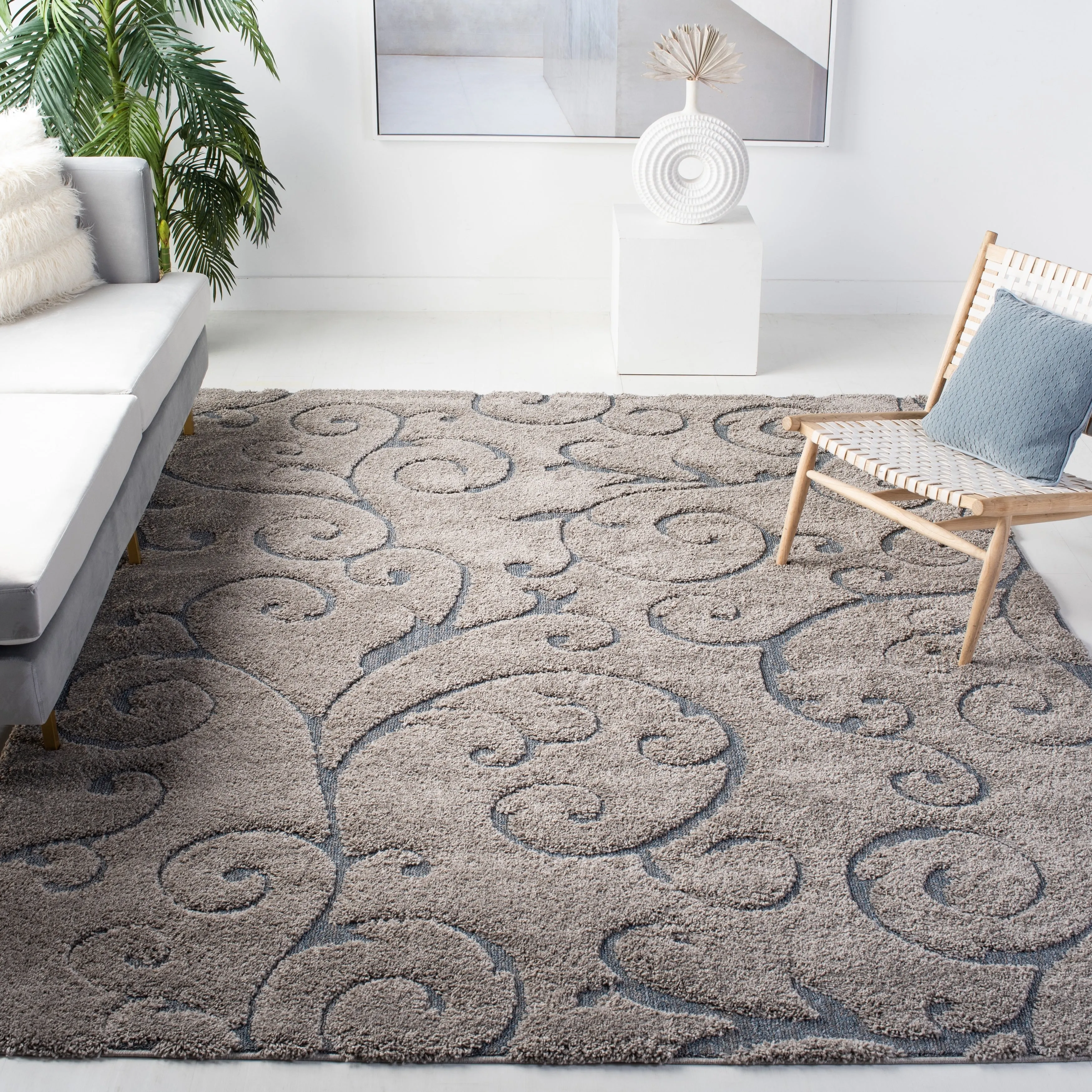 SAFAVIEH Florida Ryung Shag Scroll 1.2-inch Thick Textured Rug